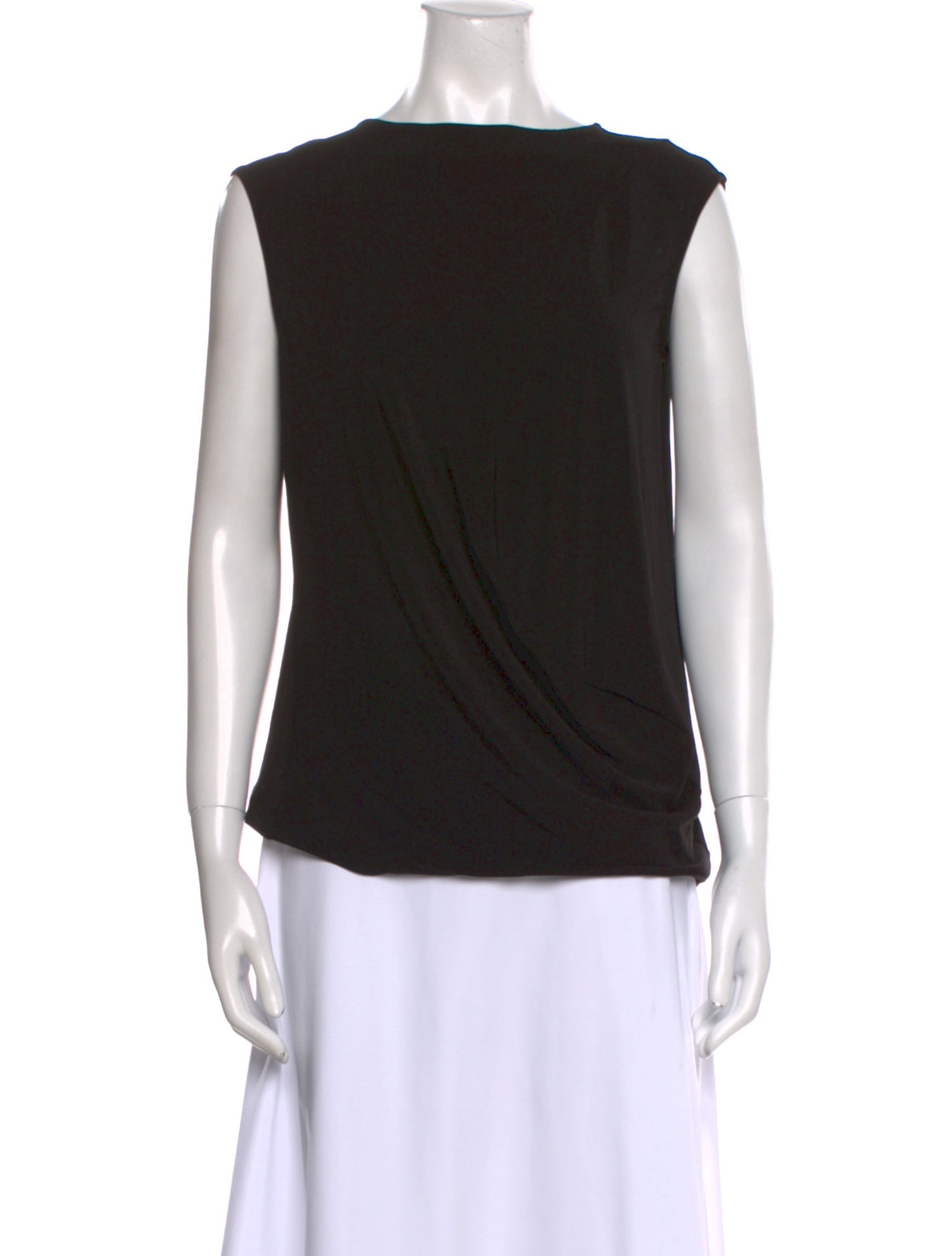 Issey Miyake Bateau Neckline Sleeveless Top