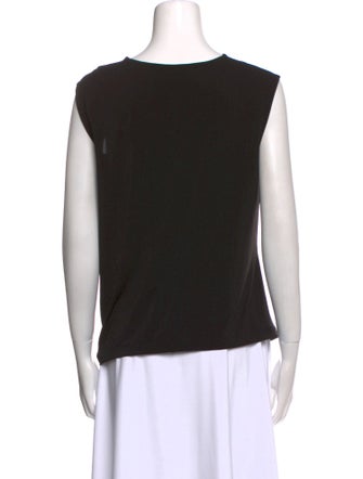 Issey Miyake Bateau Neckline Sleeveless Top