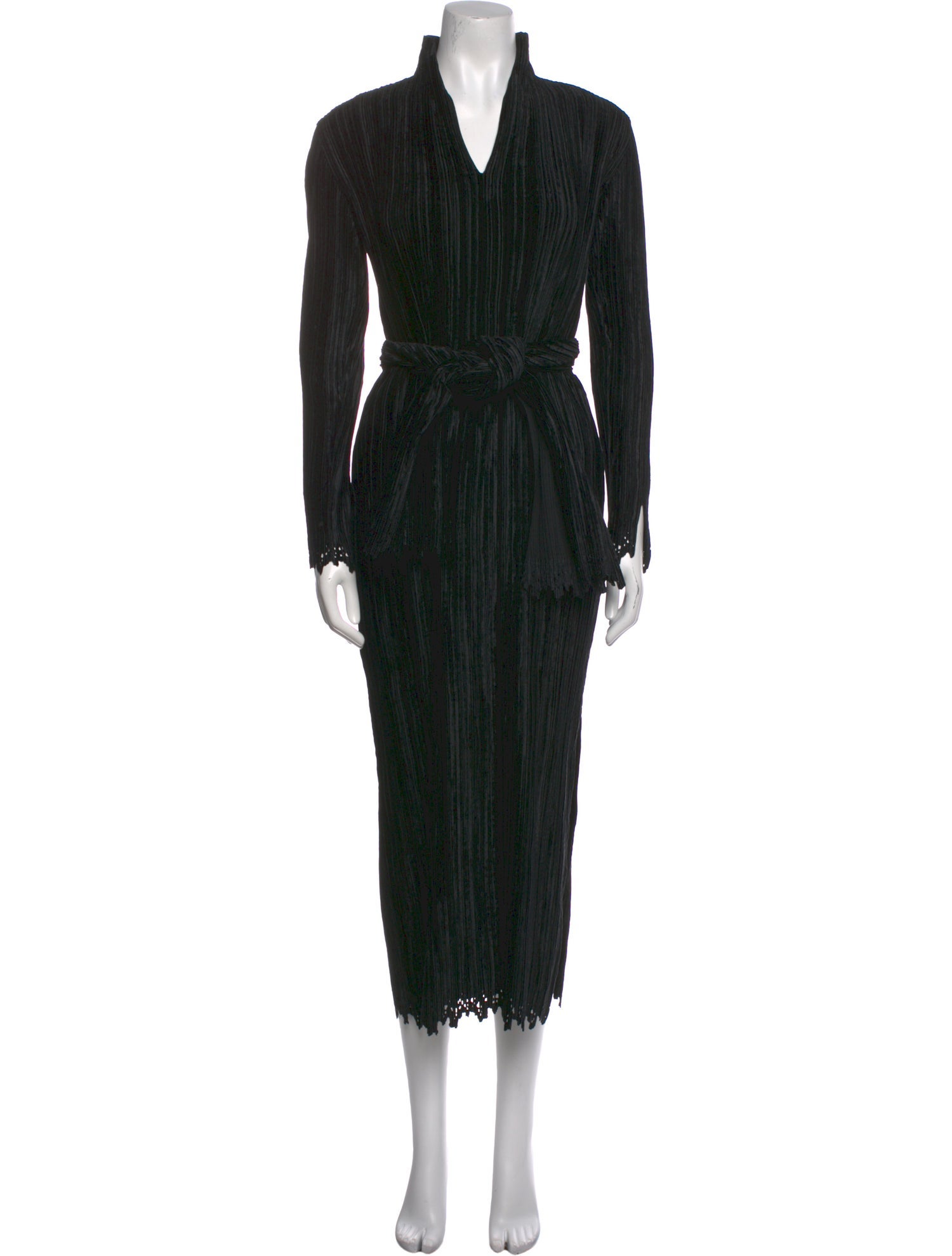 Issey Miyake V-Neck Long Dress