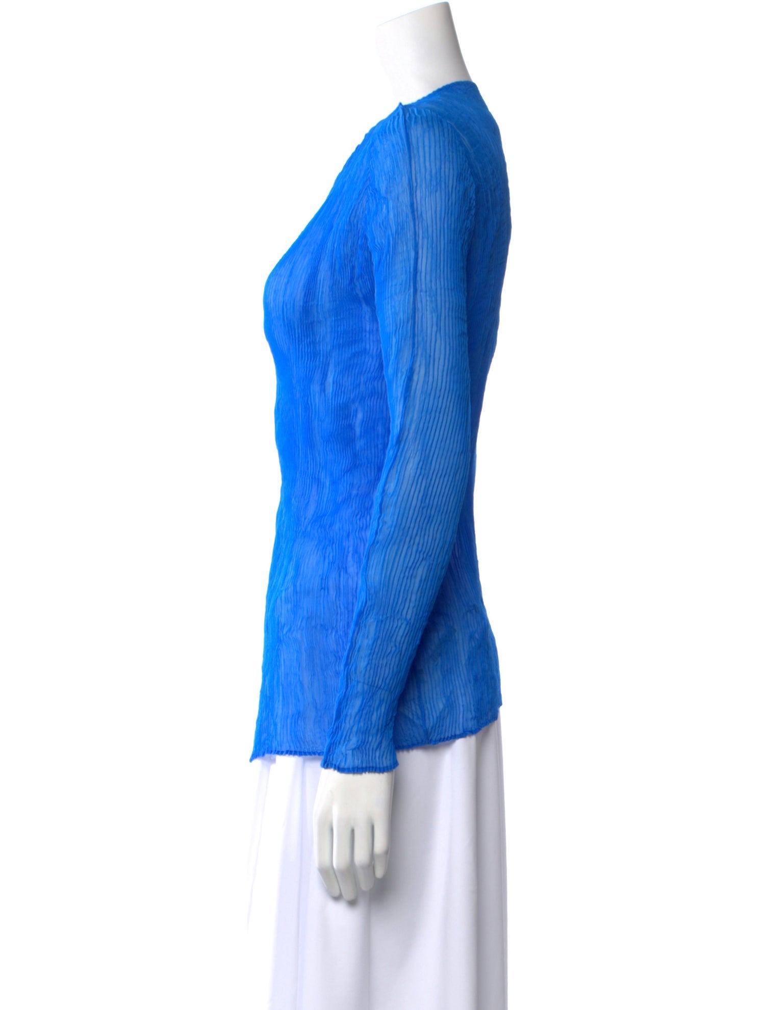 Issey Miyake Bateau Neckline Long Sleeve Top