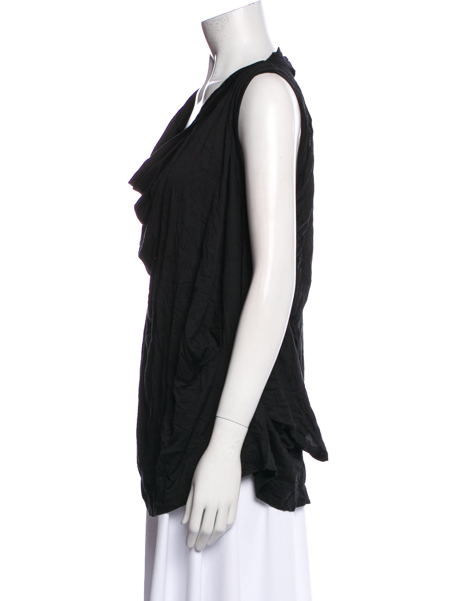 Issey Miyake Cowl Neck Sleeveless Top