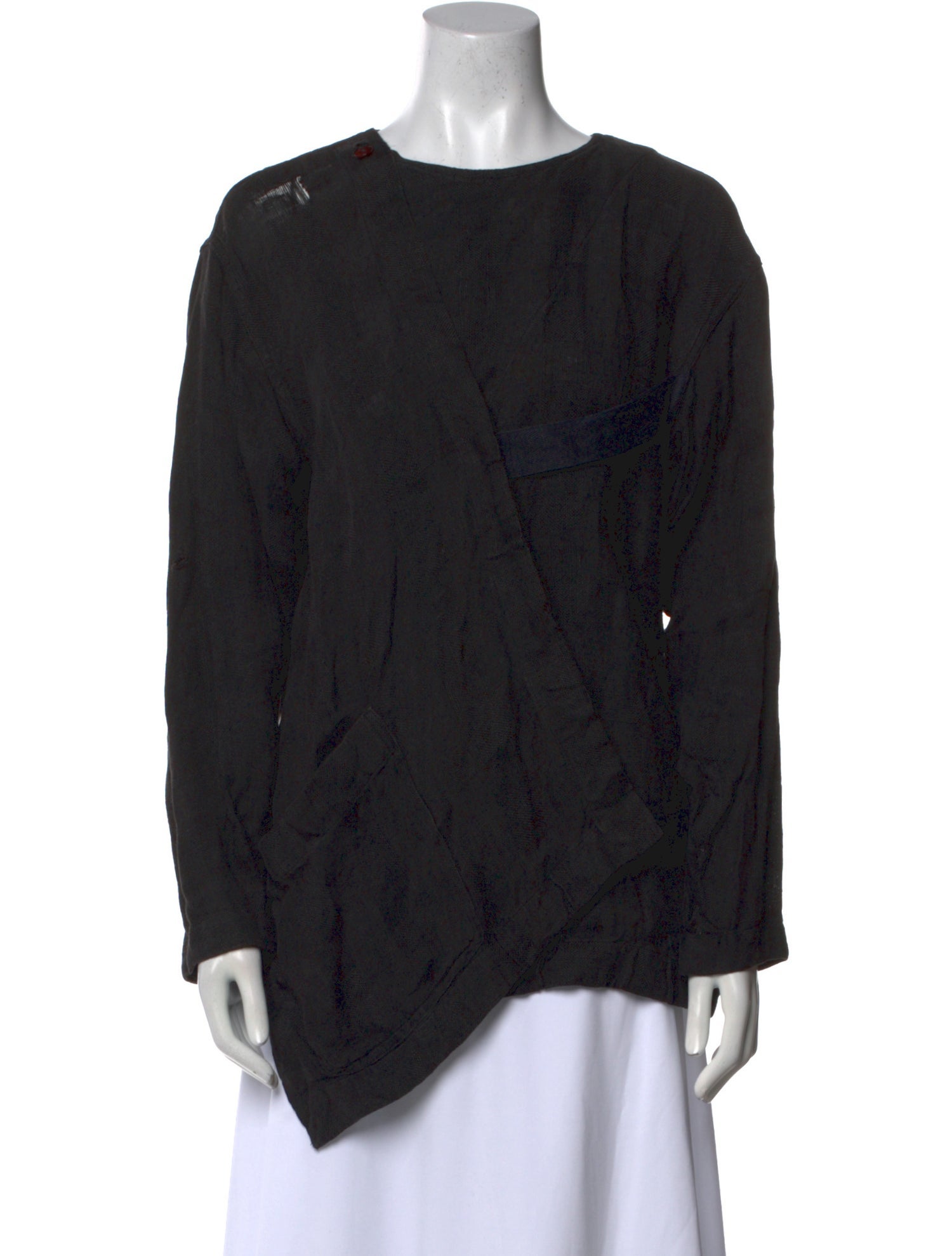 Issey Miyake Bateau Neckline Long Sleeve Blouse