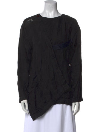Issey Miyake Bateau Neckline Long Sleeve Blouse