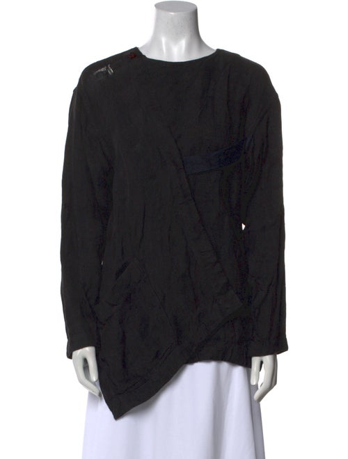 Issey Miyake Bateau Neckline Long Sleeve Blouse