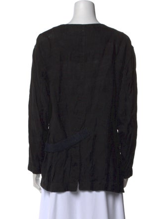 Issey Miyake Bateau Neckline Long Sleeve Blouse