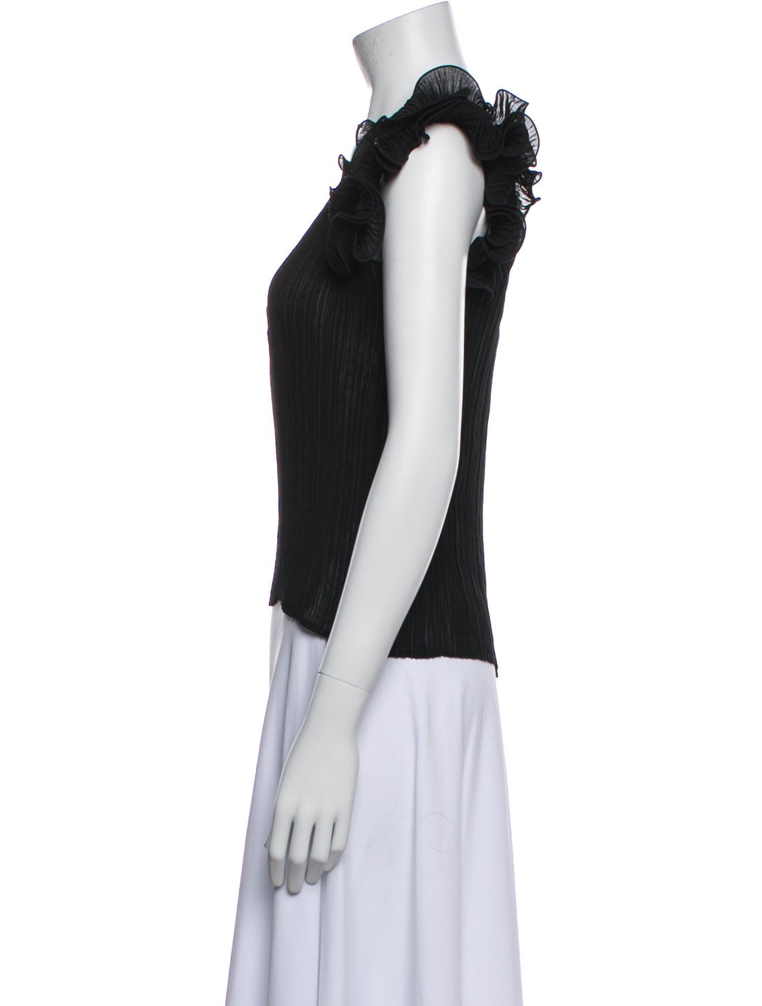 Issey Miyake Fete Scoop Neck Short Sleeve Blouse