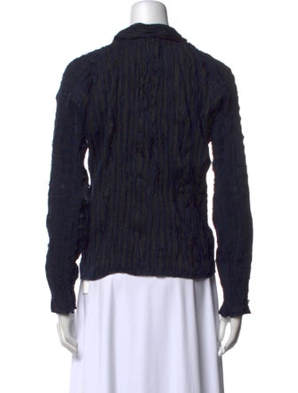 Issey Miyake Mock Neck Long Sleeve Blouse