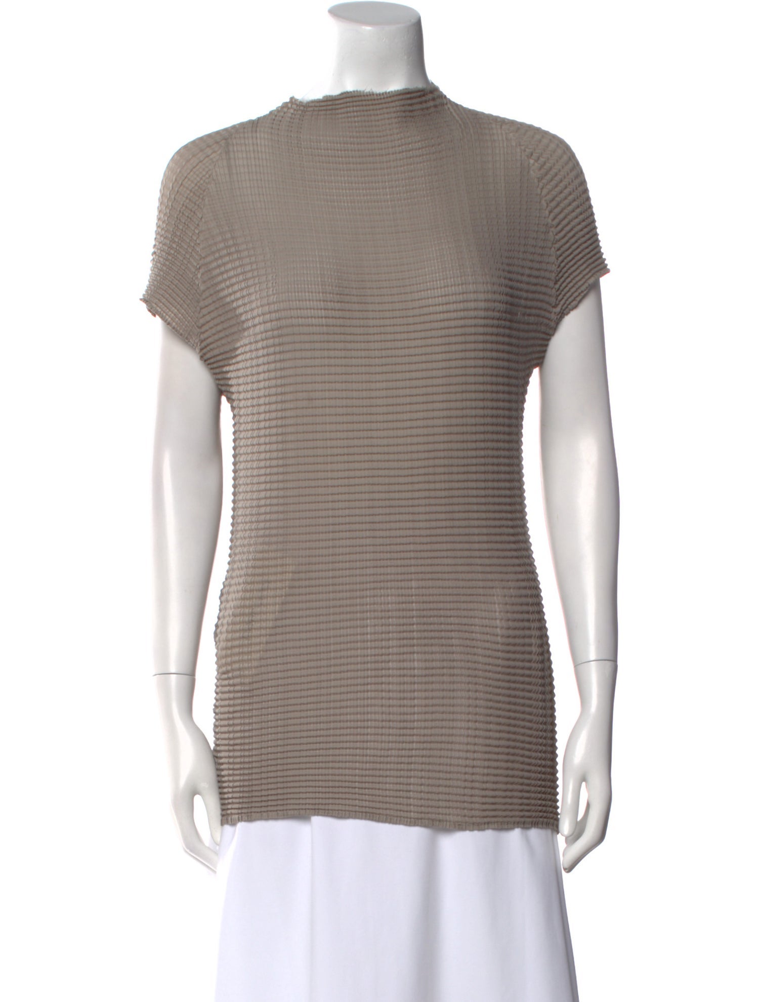 Issey Miyake Bateau Neckline Short Sleeve Top