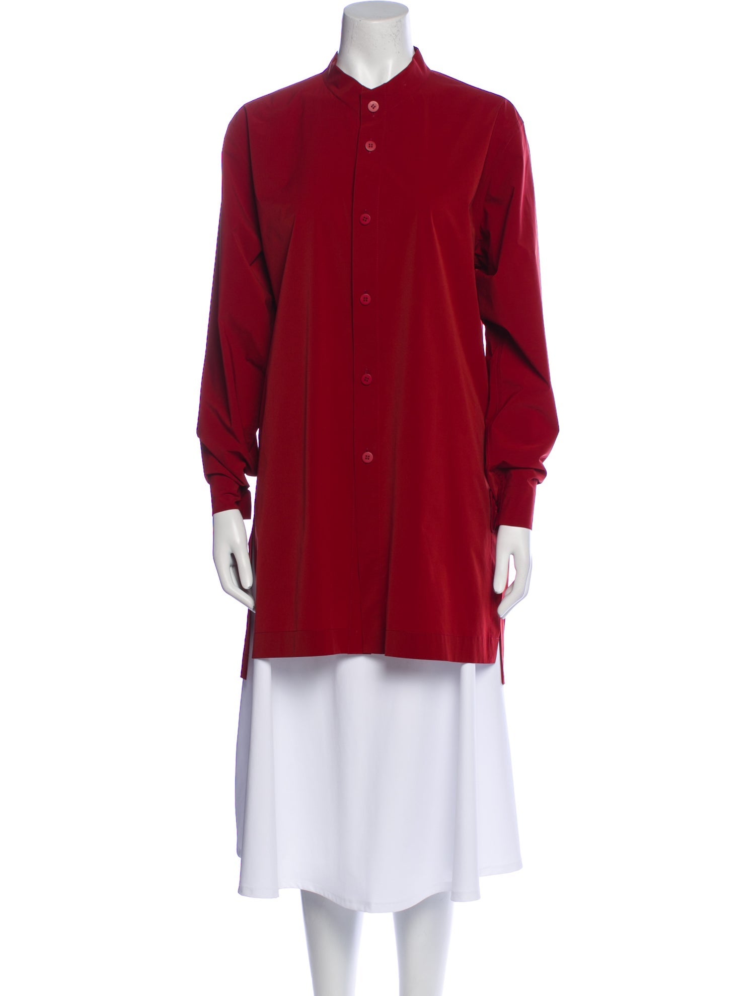 Issey Miyake Mock Neck Long Sleeve Tunic