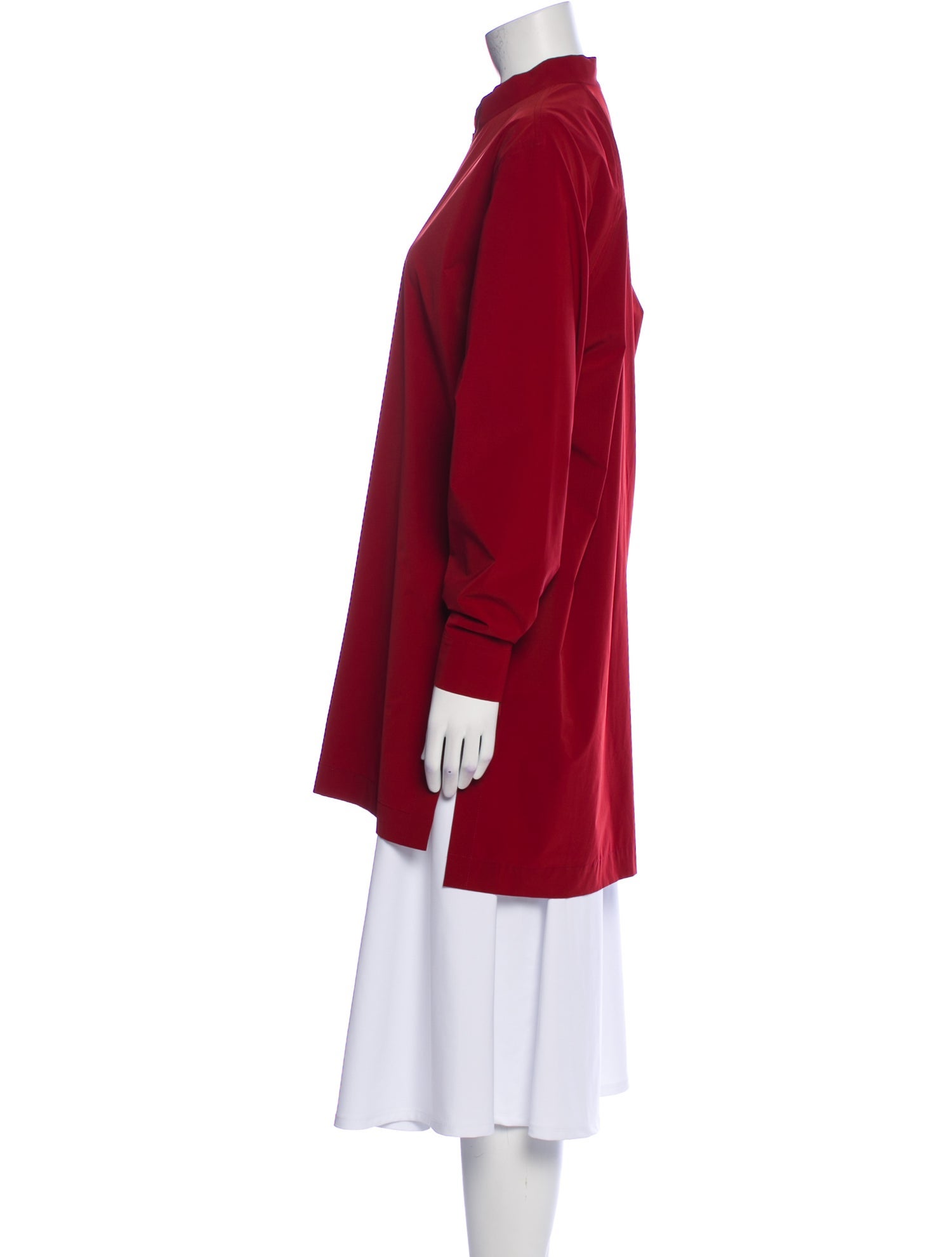 Issey Miyake Mock Neck Long Sleeve Tunic