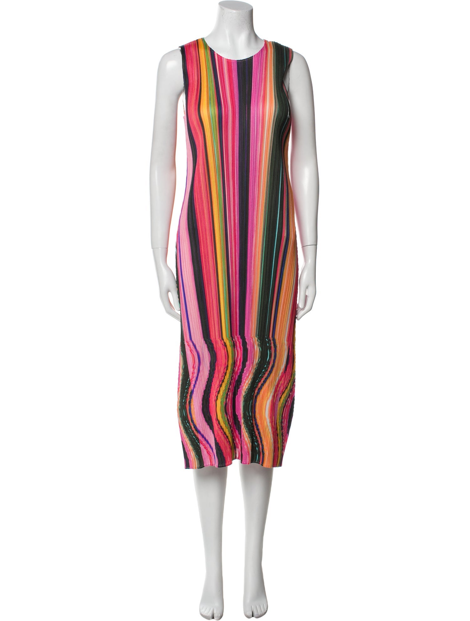 Issey Miyake Striped Midi Length Dress w/ Tags