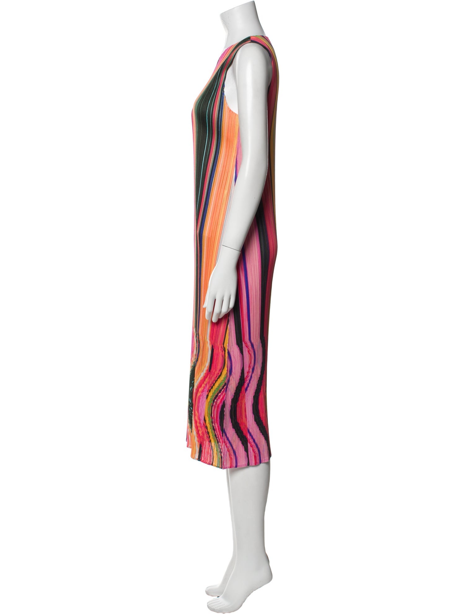 Issey Miyake Striped Midi Length Dress w/ Tags
