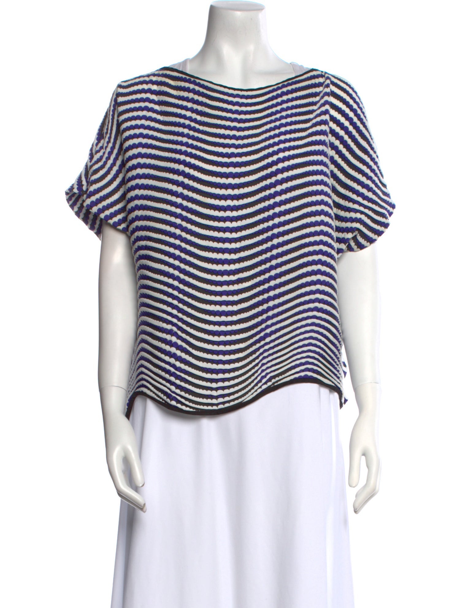 Issey Miyake Striped Scoop Neck T-Shirt