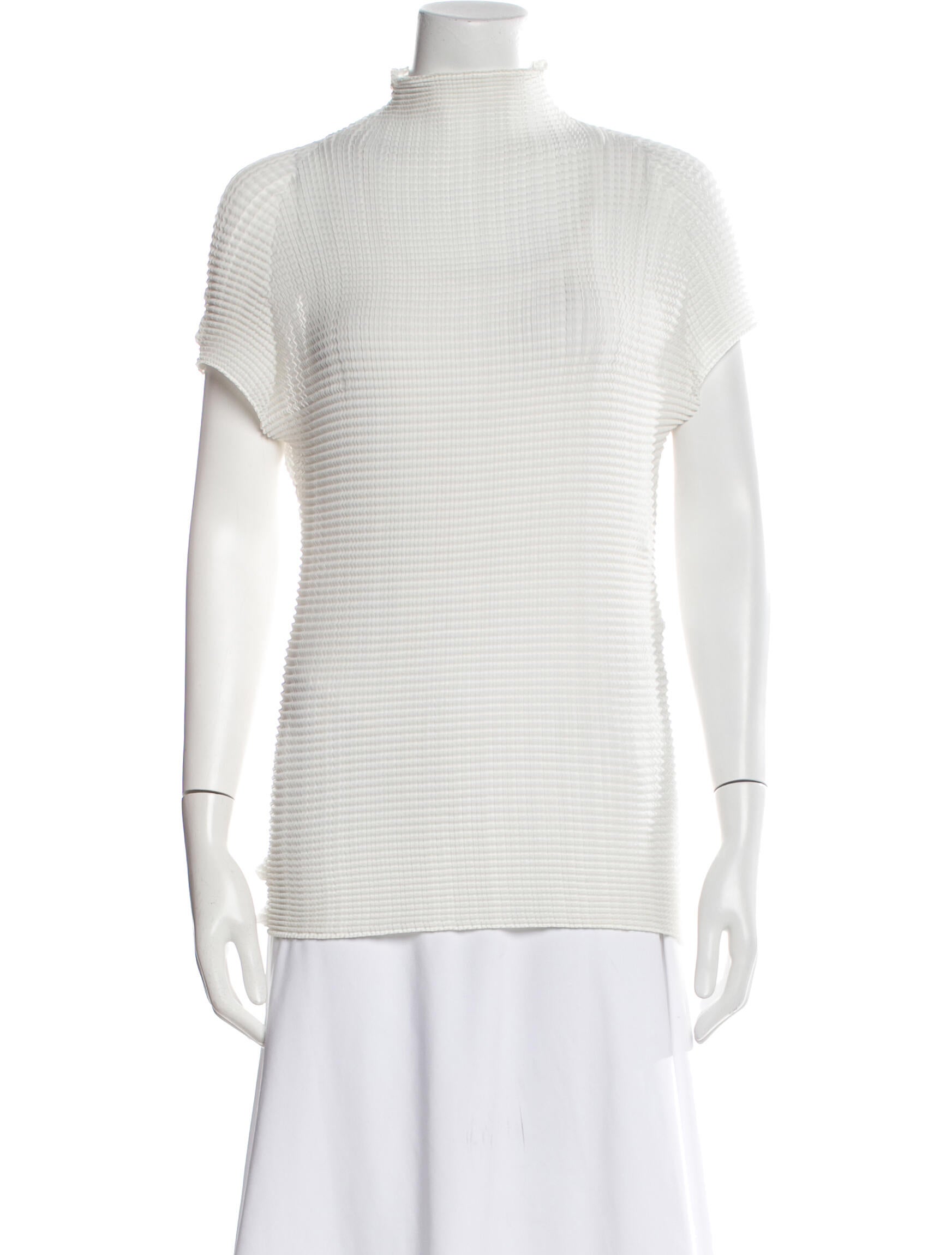 Issey Miyake Turtleneck Short Sleeve Top