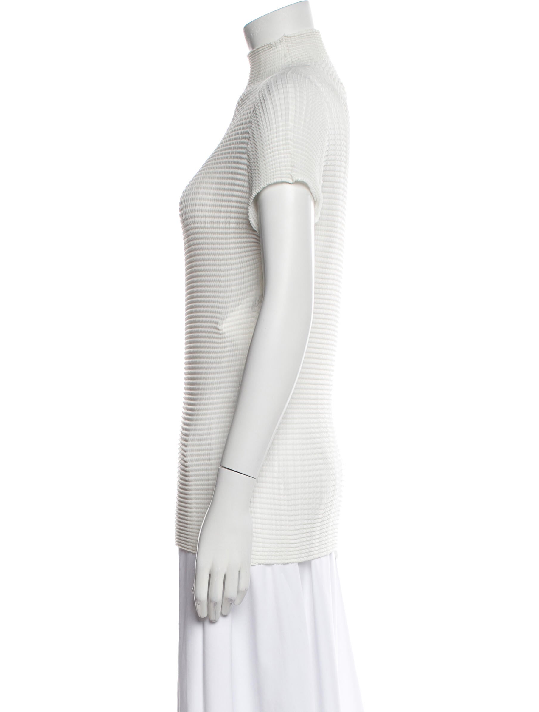 Issey Miyake Turtleneck Short Sleeve Top