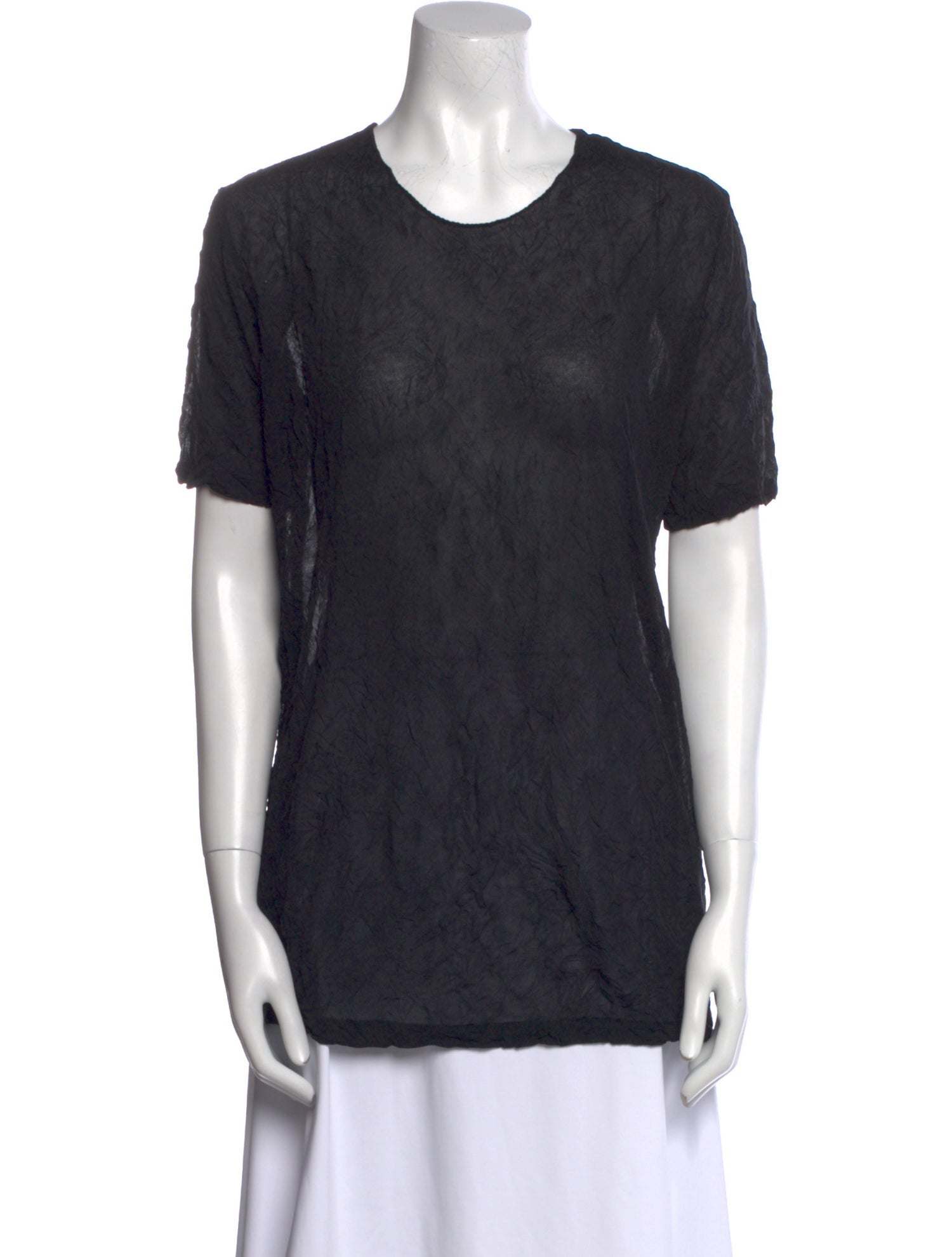 Issey Miyake Scoop Neck Short Sleeve T-Shirt