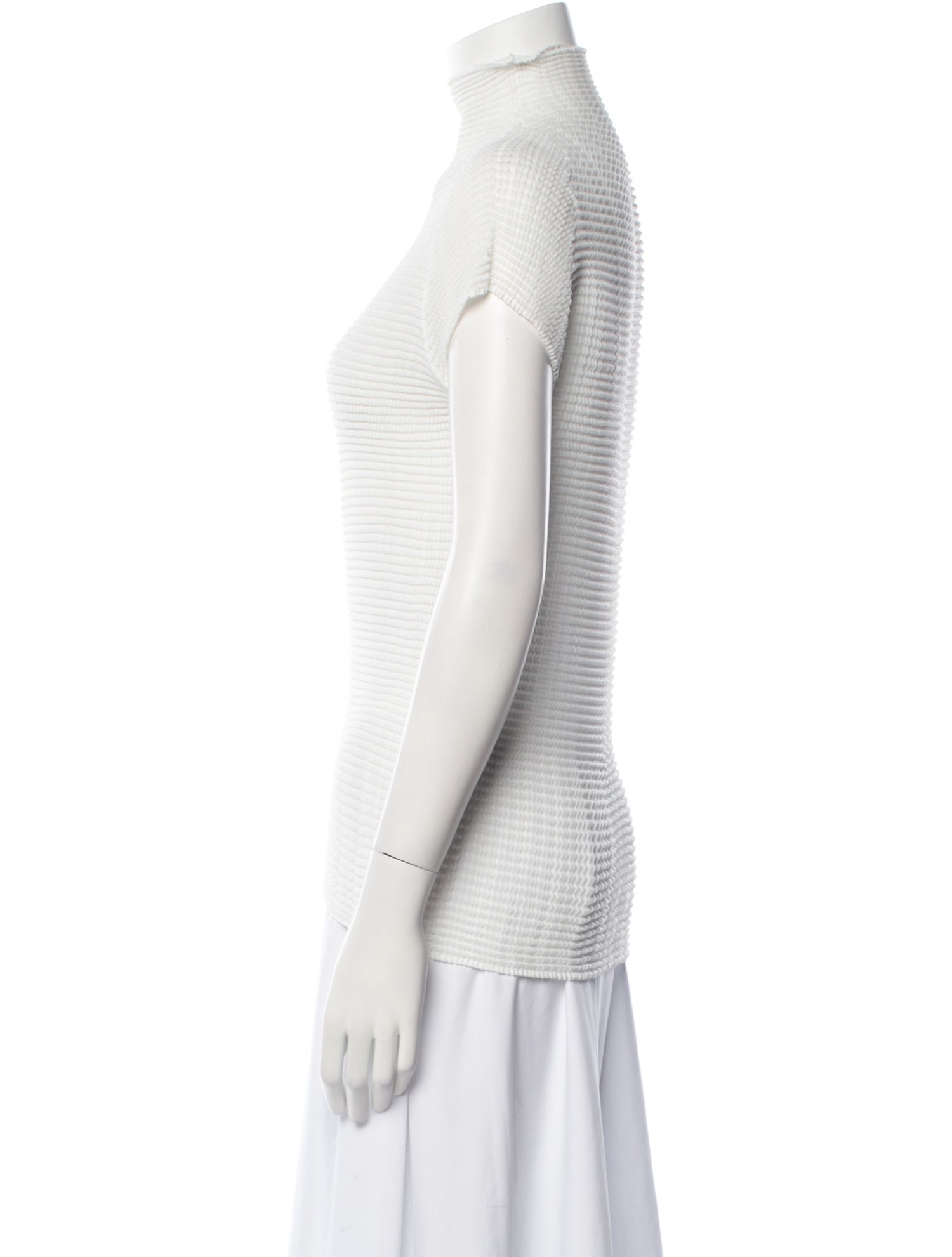 Issey Miyake Mock Neck Short Sleeve Top w/ Tags