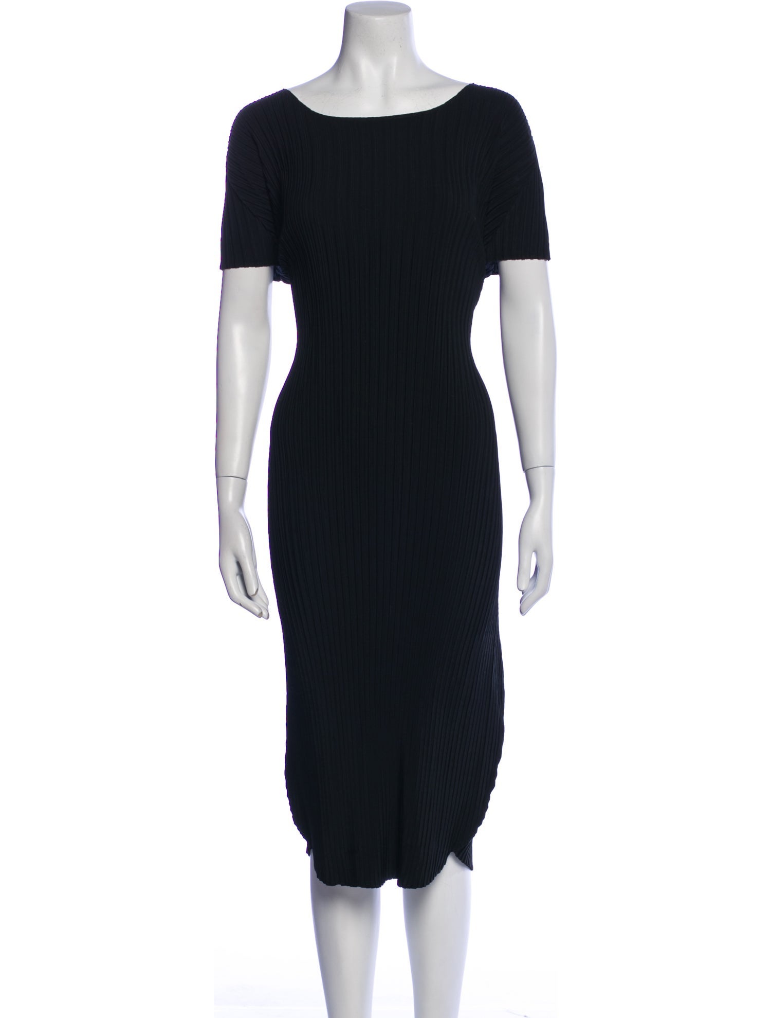 Issey Miyake Bateau Neckline Midi Length Dress