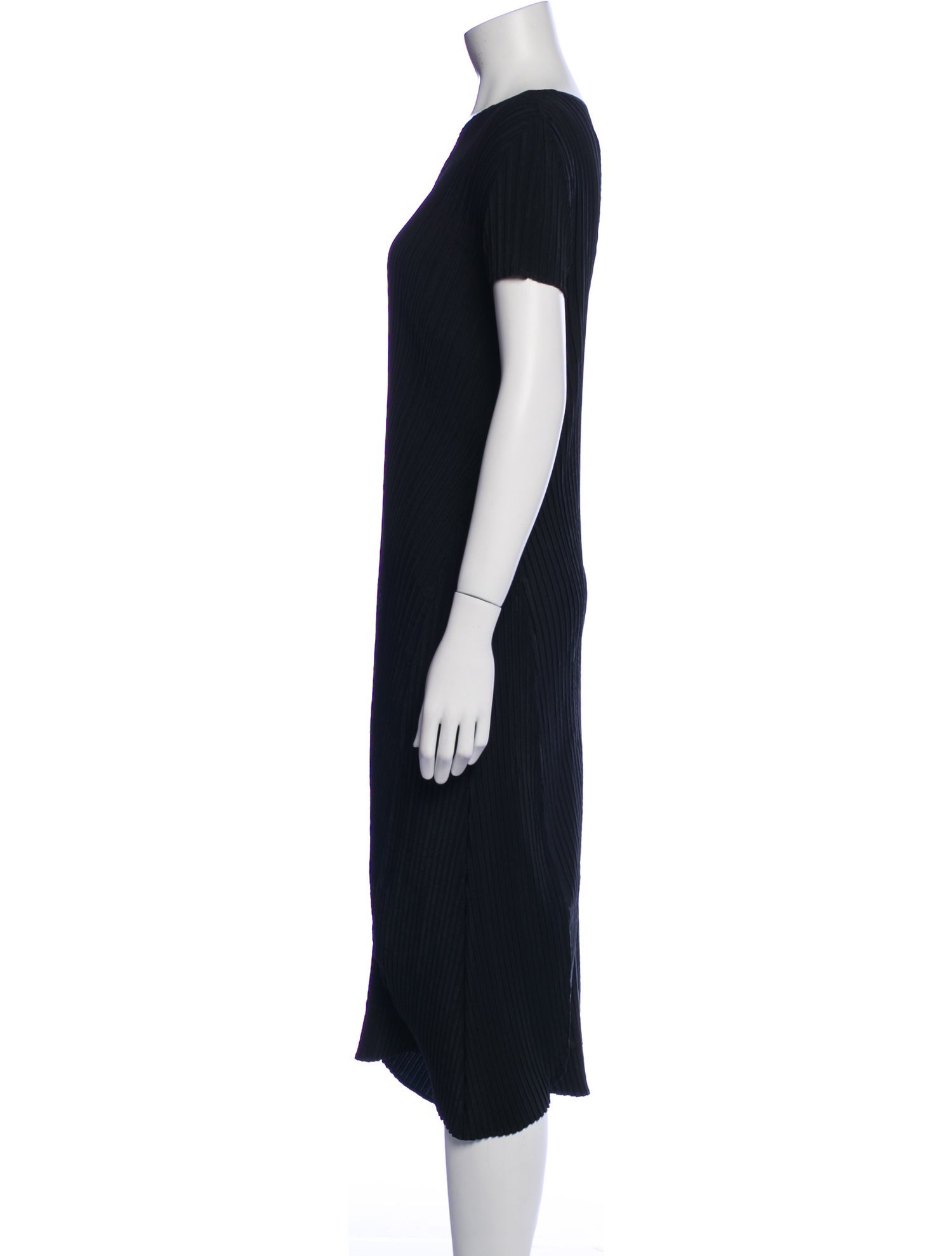 Issey Miyake Bateau Neckline Midi Length Dress