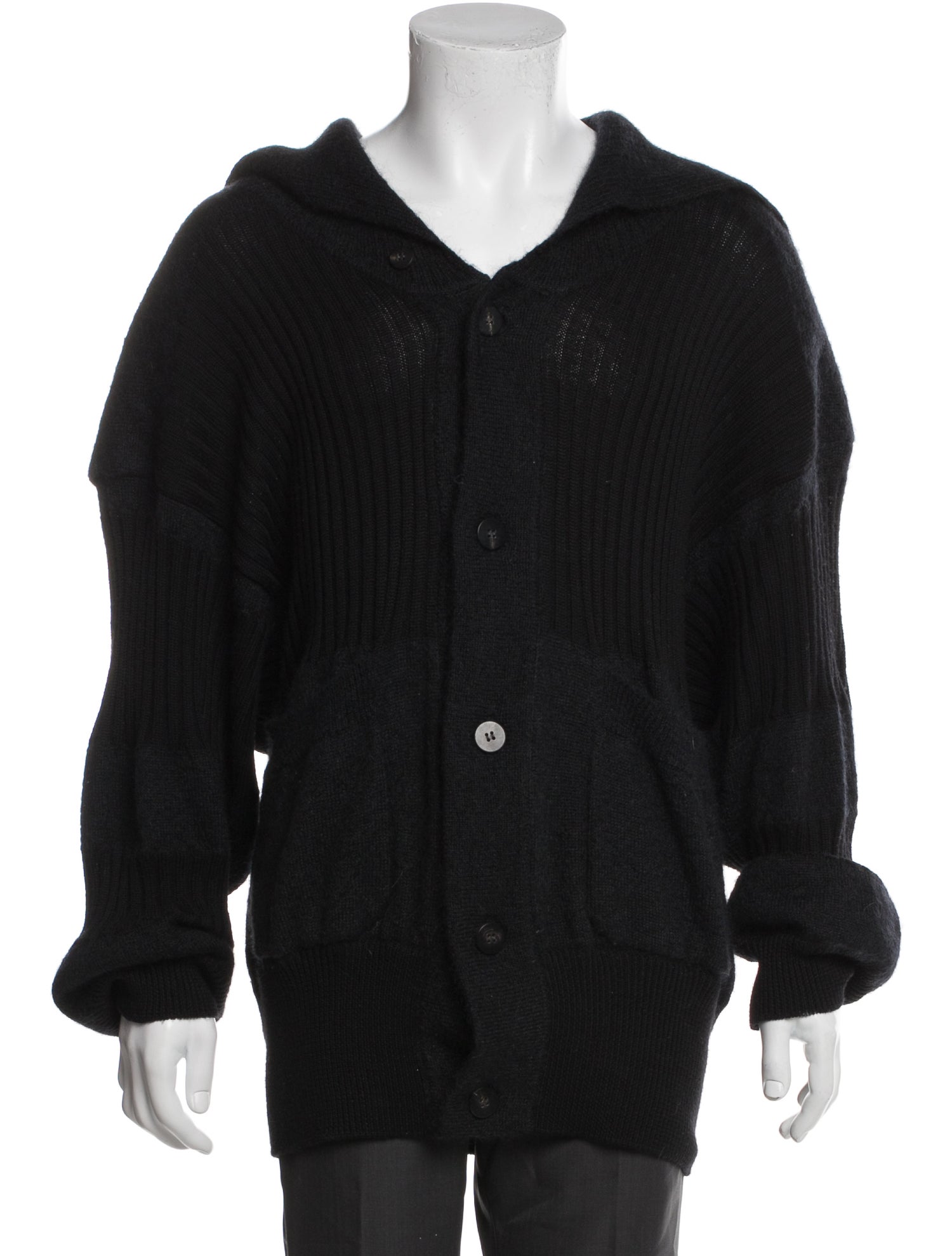 Issey Miyake V-Neck Long Sleeve Cardigan