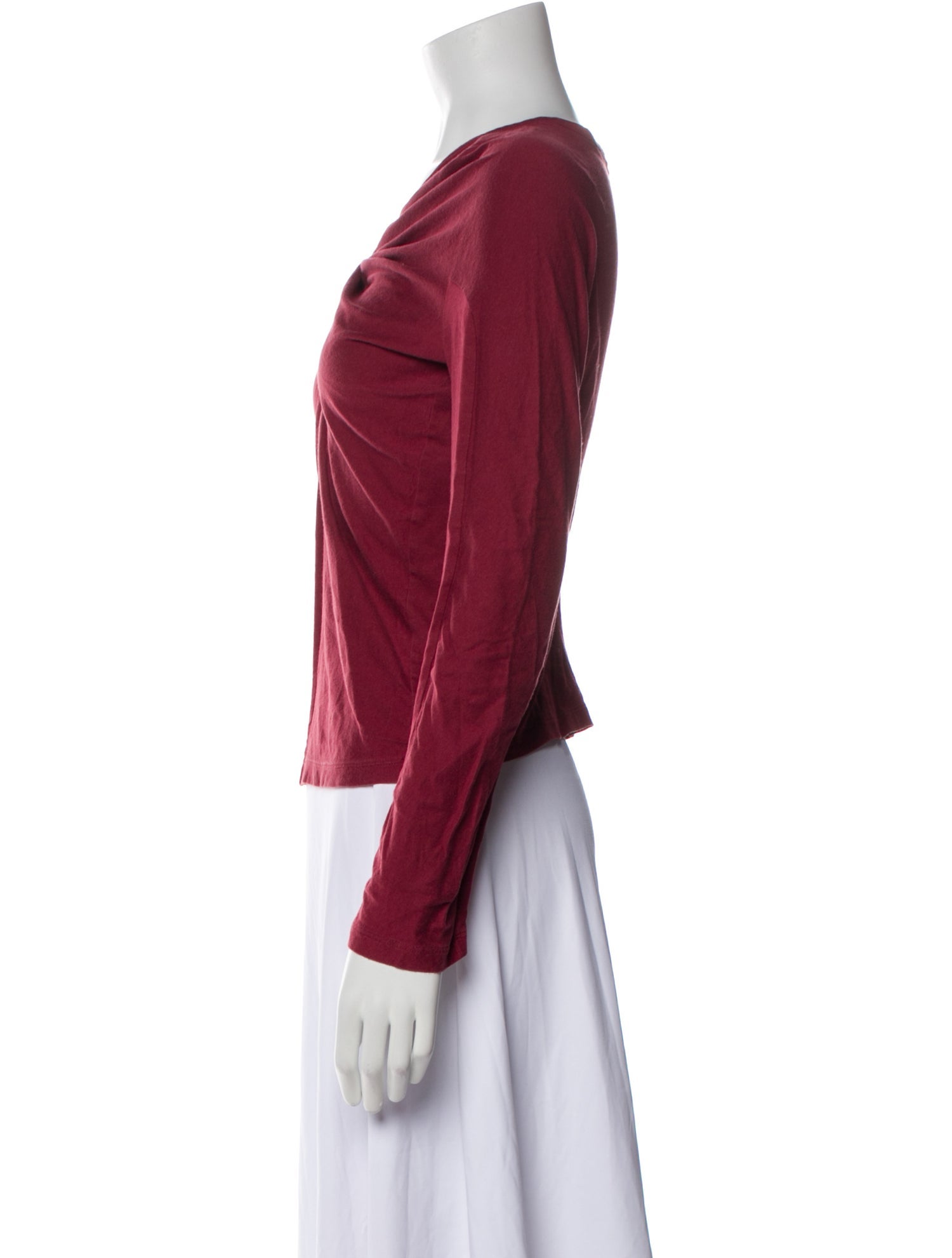 Issey Miyake Scoop Neck Long Sleeve Top