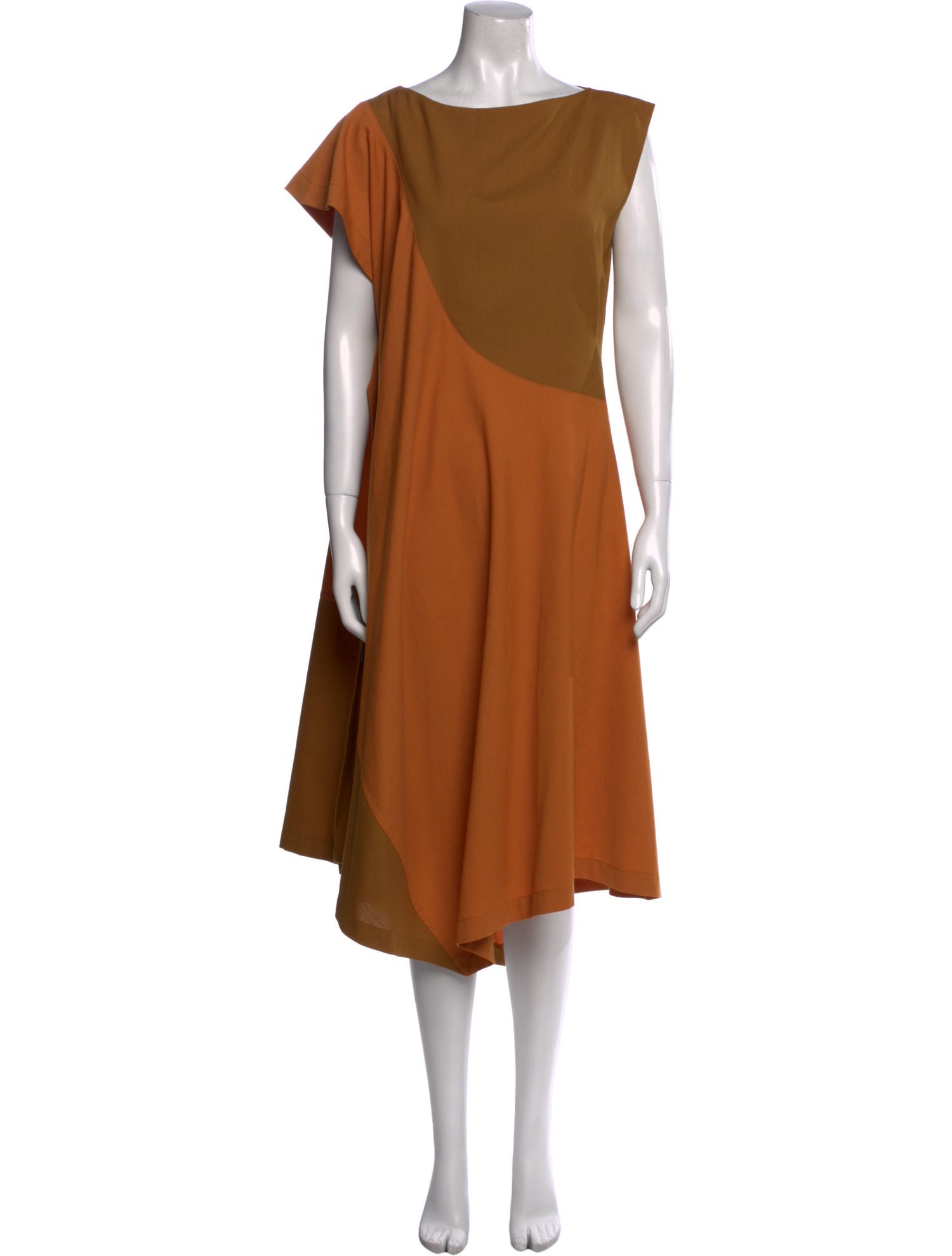 Issey Miyake Bateau Neckline Midi Length Dress