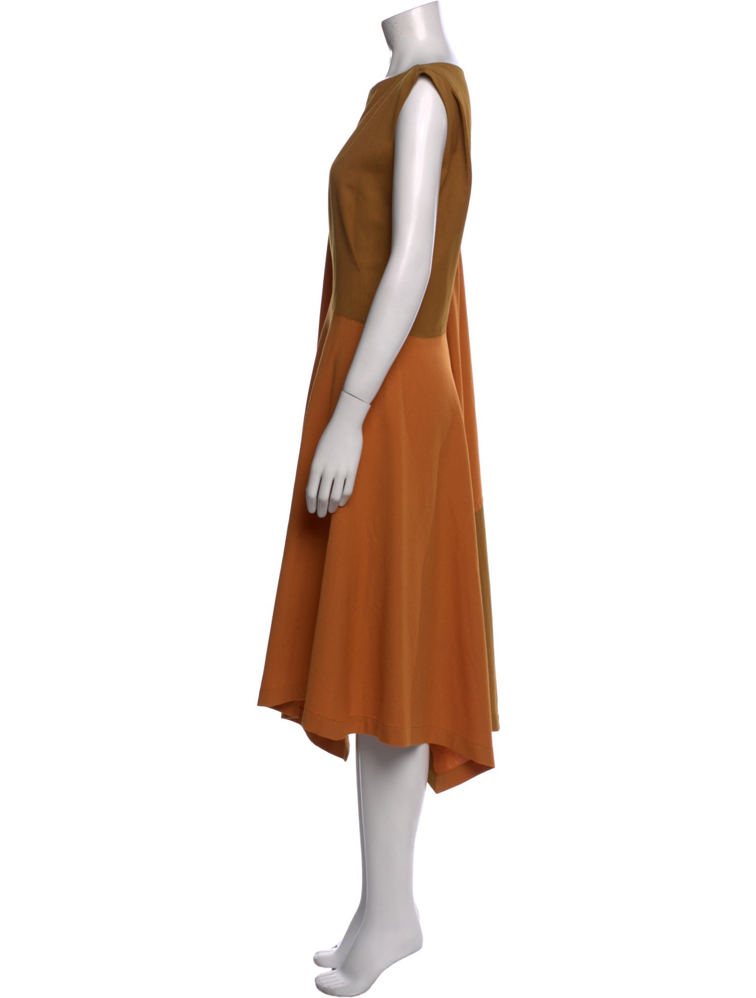 Issey Miyake Bateau Neckline Midi Length Dress