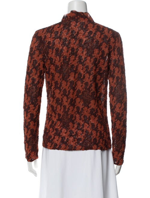 Issey Miyake Printed V-Neck Blouse