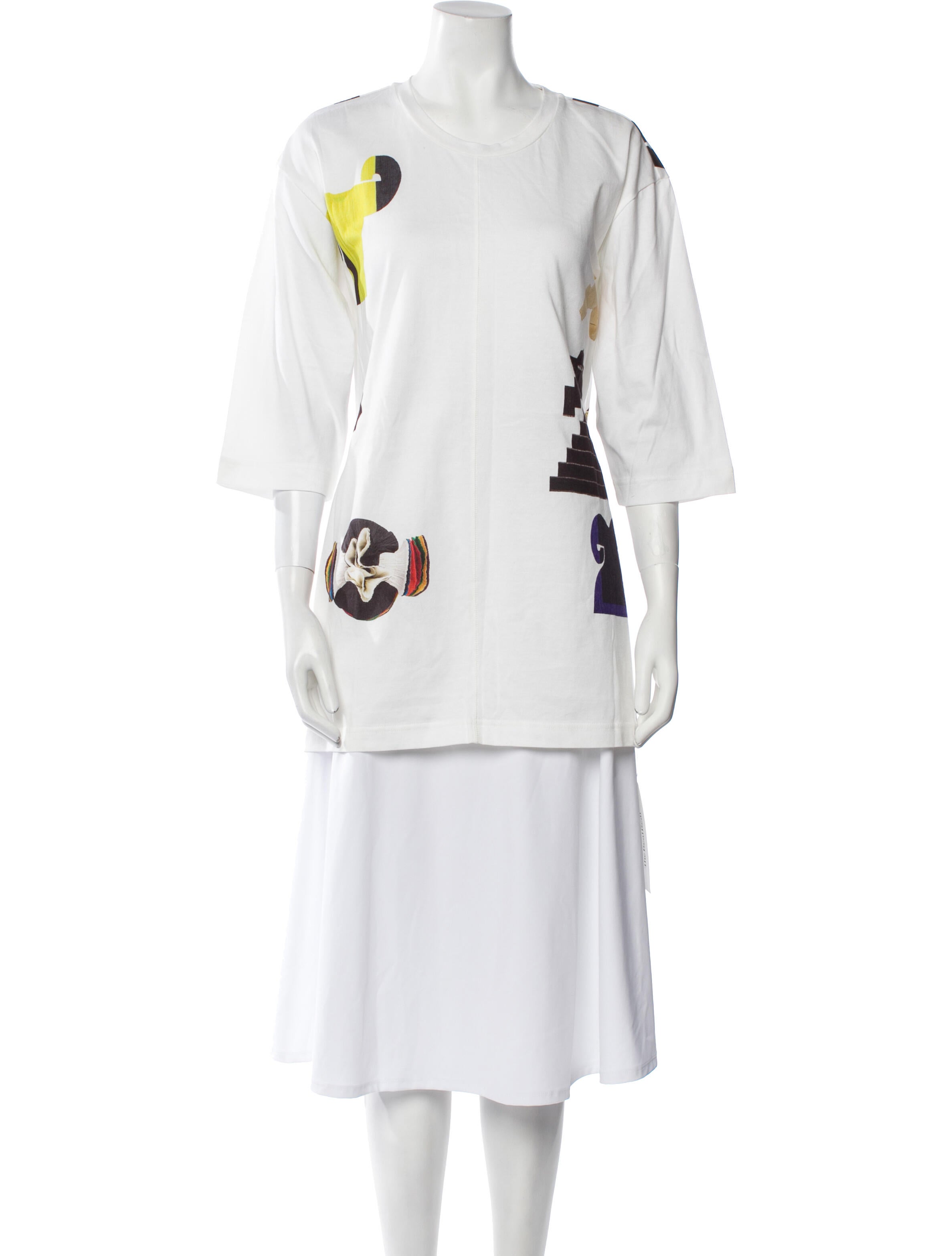 Issey Miyake Graphic Print Crew Neck T-Shirt