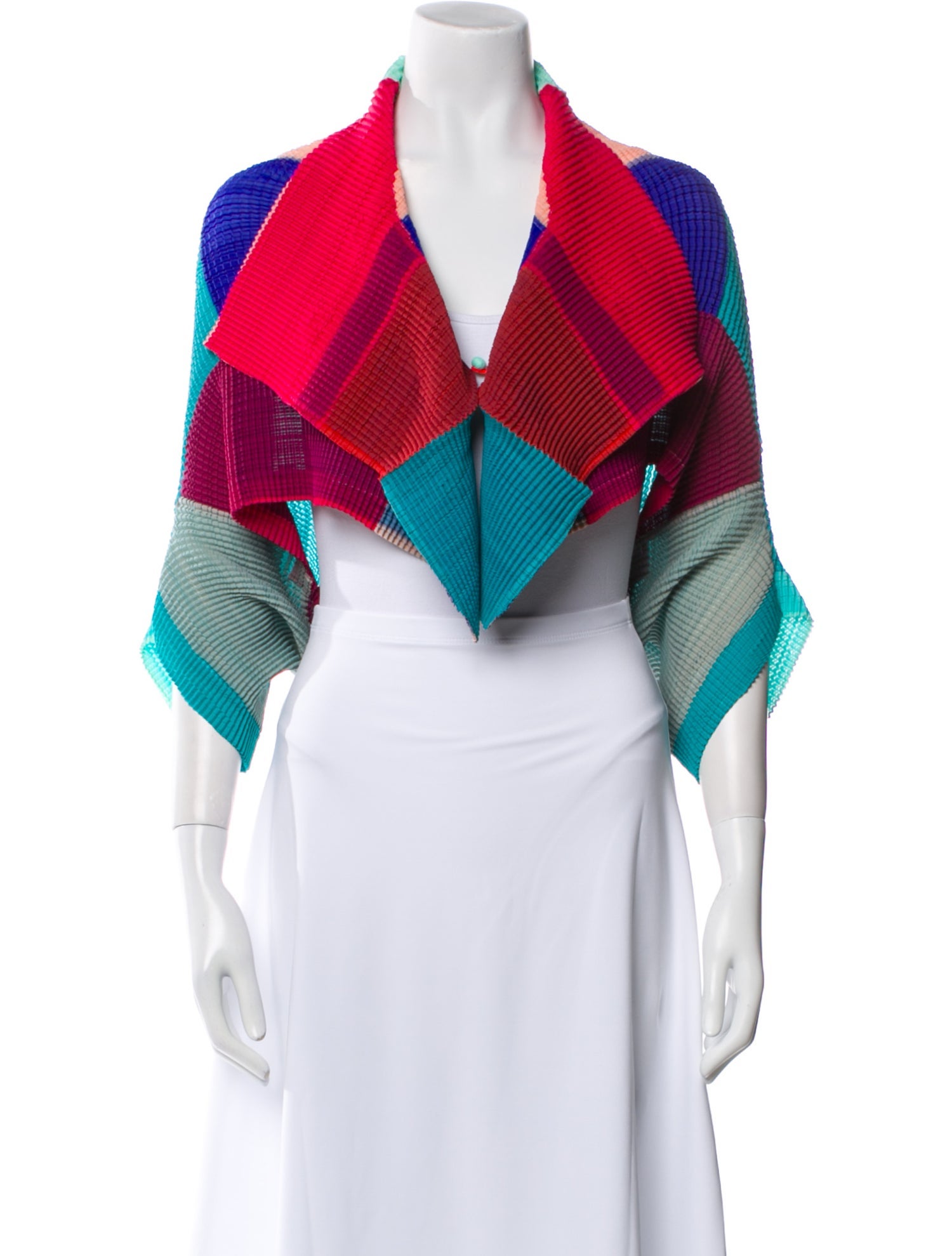 Issey Miyake 2019 Colorblock Pattern Bolero