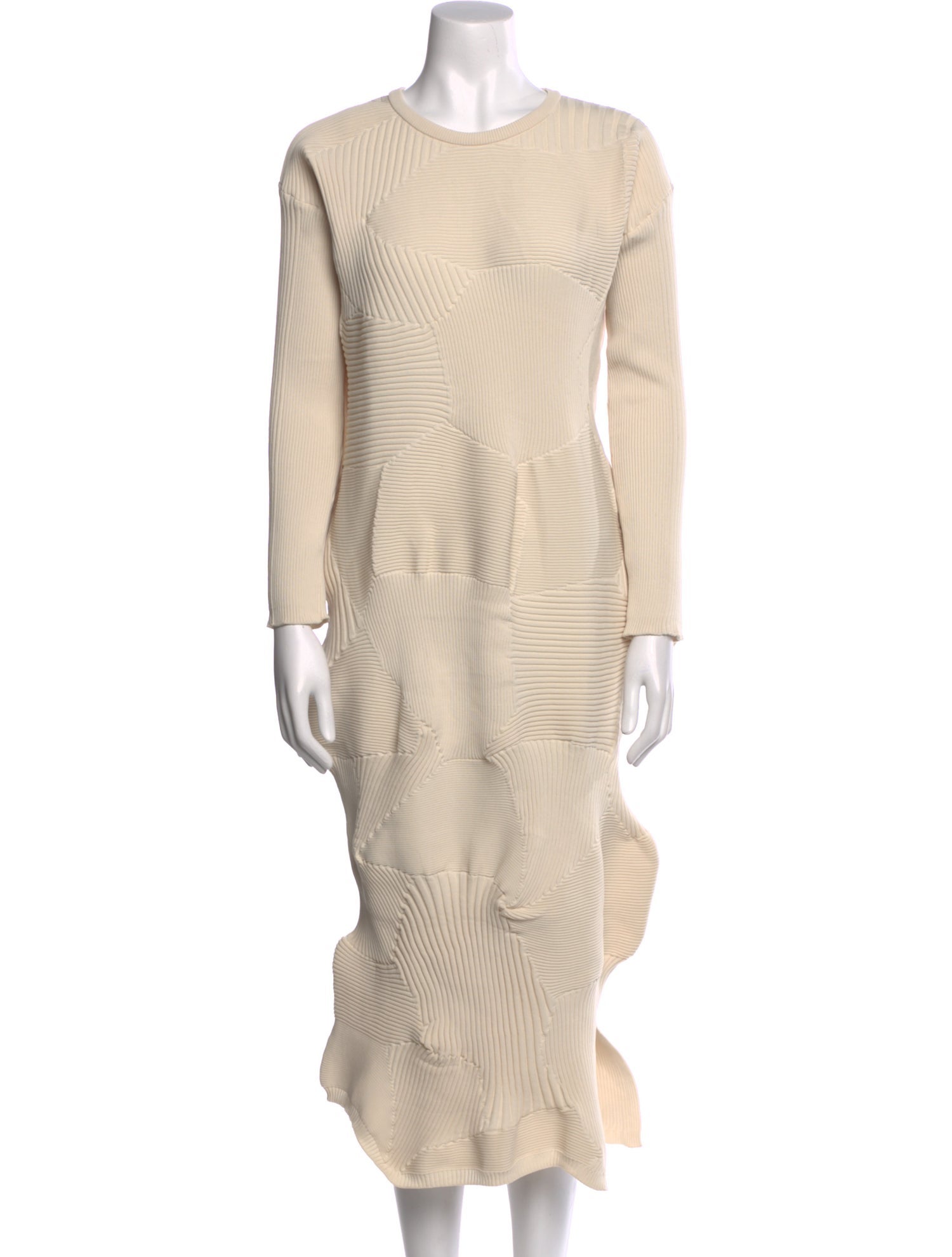 Issey Miyake Striped Midi Length Dress