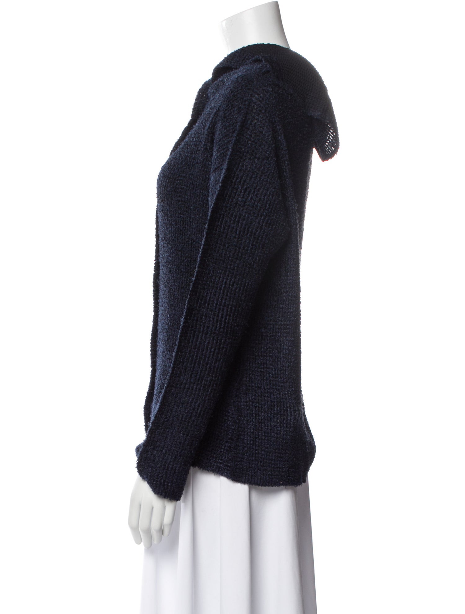 Issey Miyake V-Neck Long Sleeve Sweatshirt