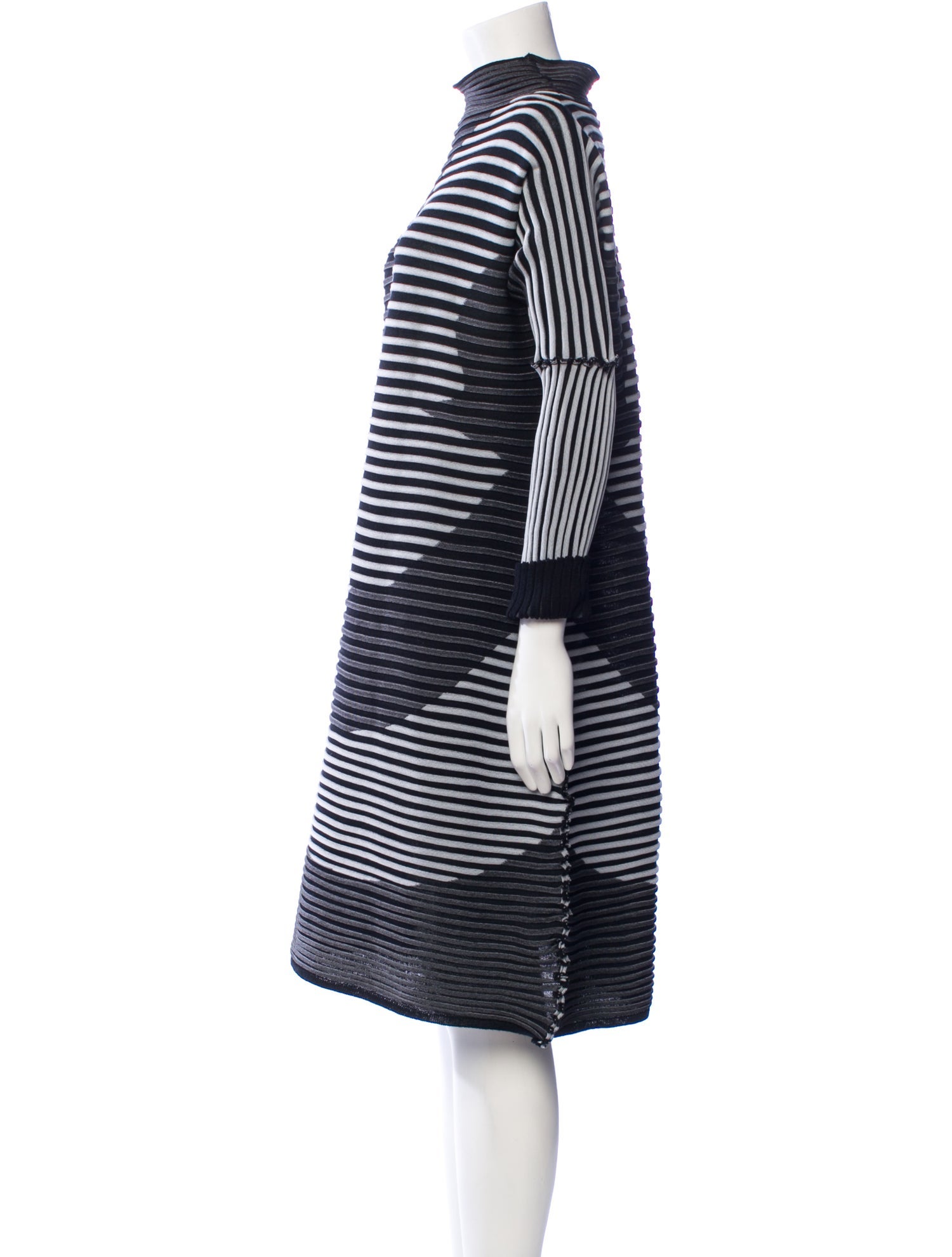Issey Miyake Striped Mini Dress