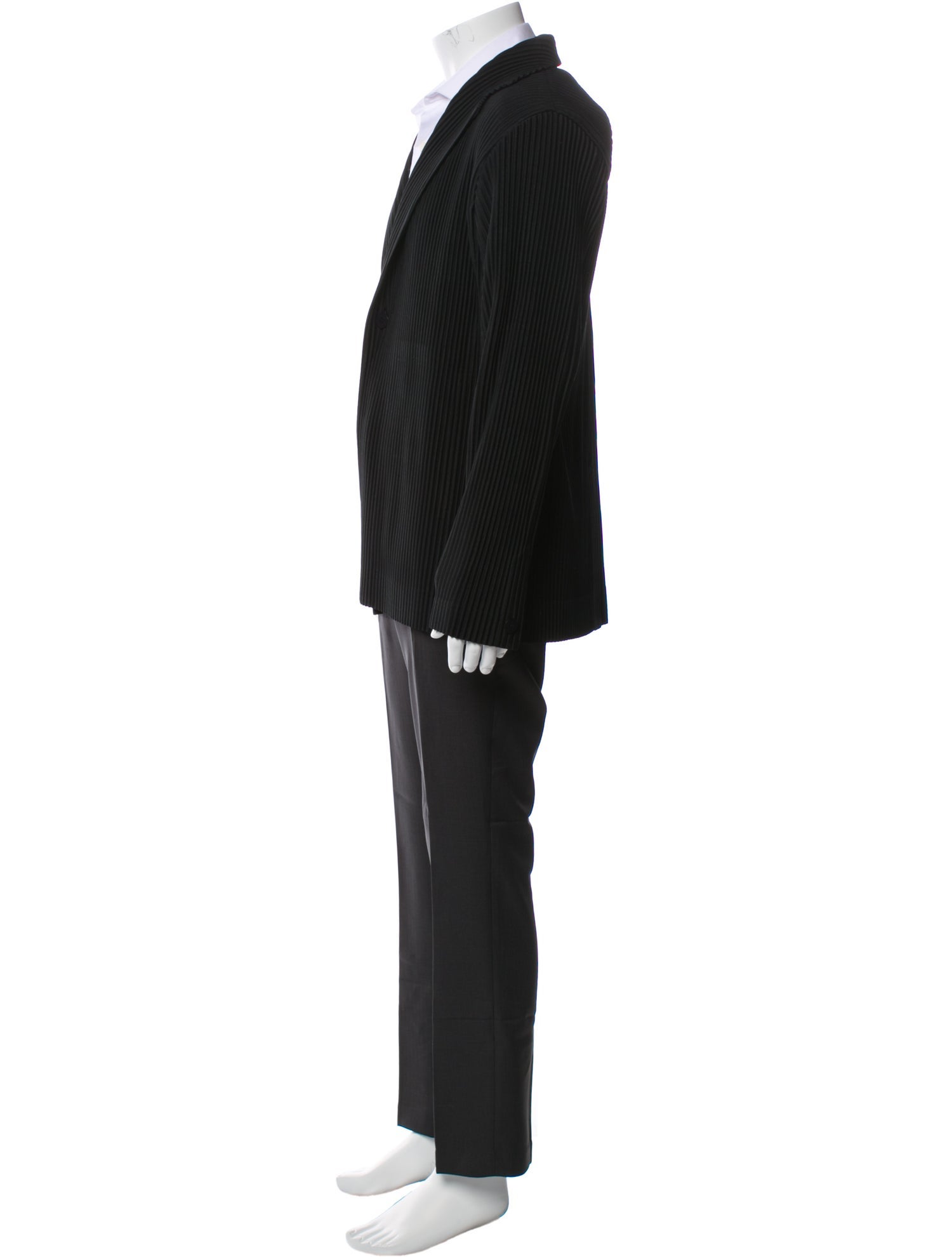 HOMME PLISSÉ ISSEY MIYAKE Striped Overcoat