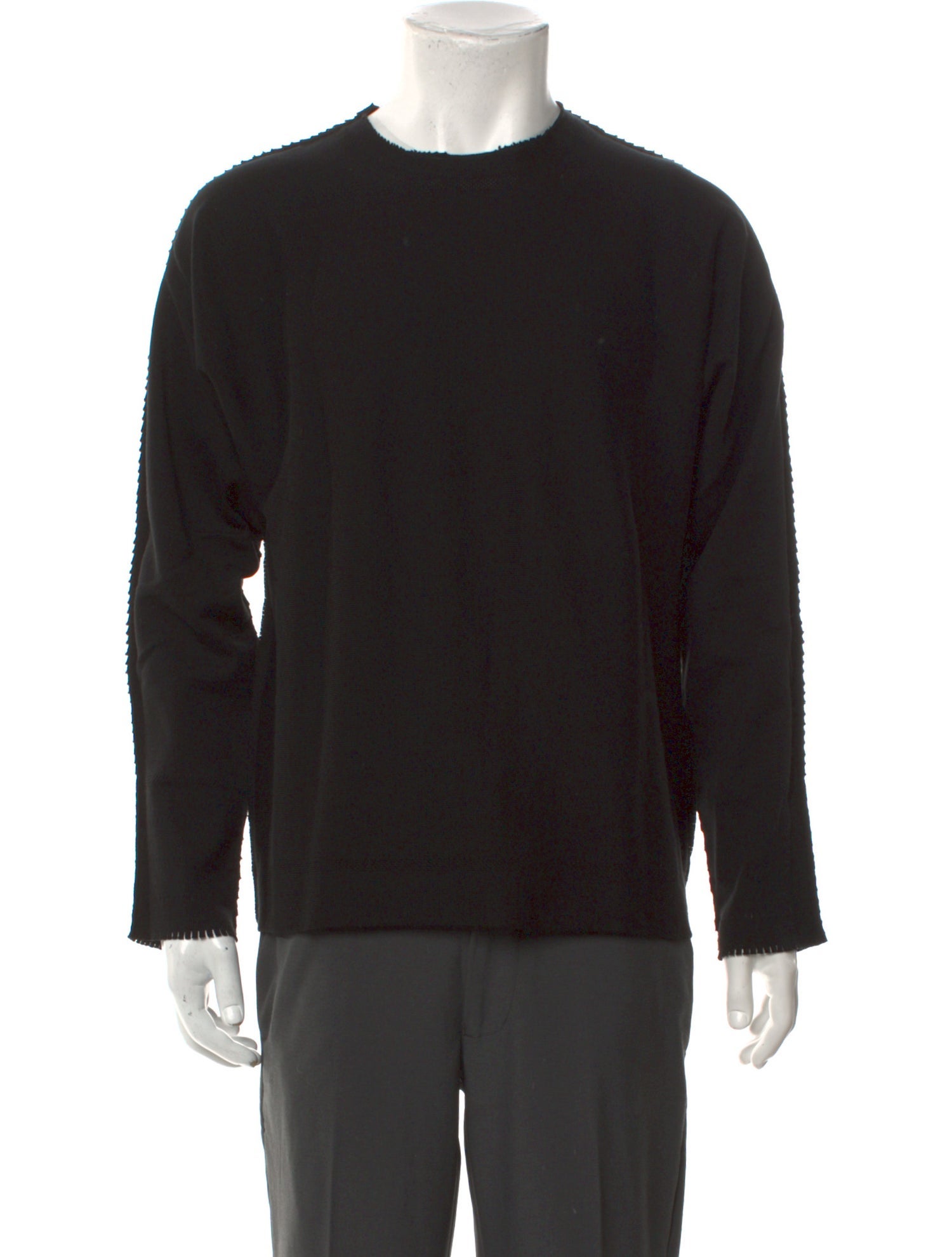 Issey Miyake Crew Neck Long Sleeve T-Shirt