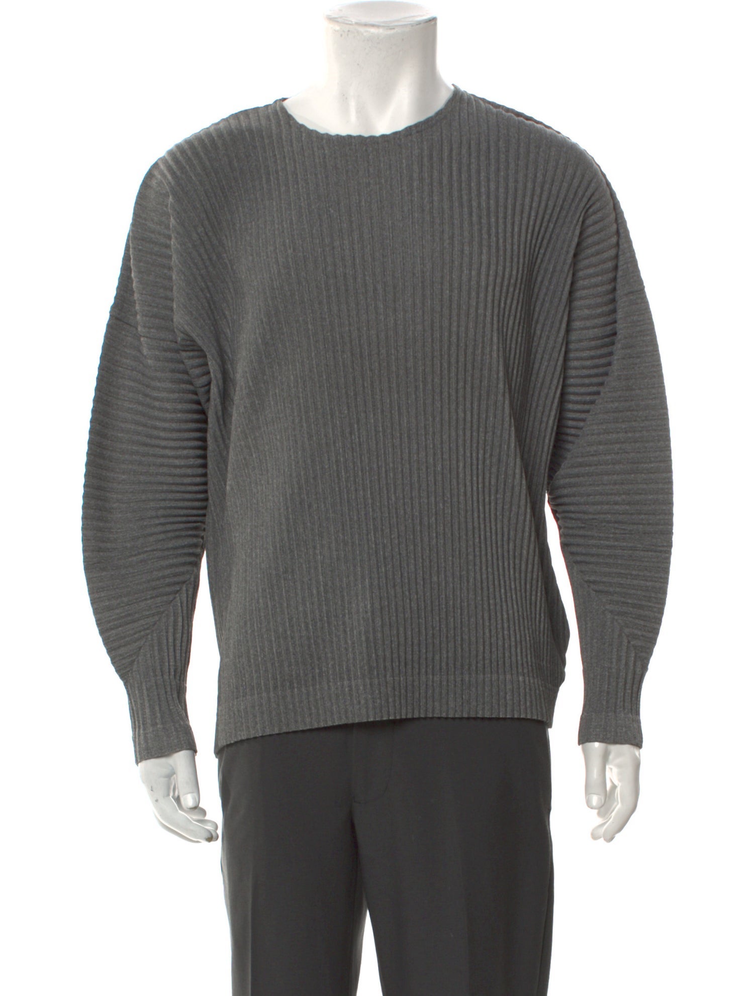 Issey Miyake Crew Neck Long Sleeve T-Shirt