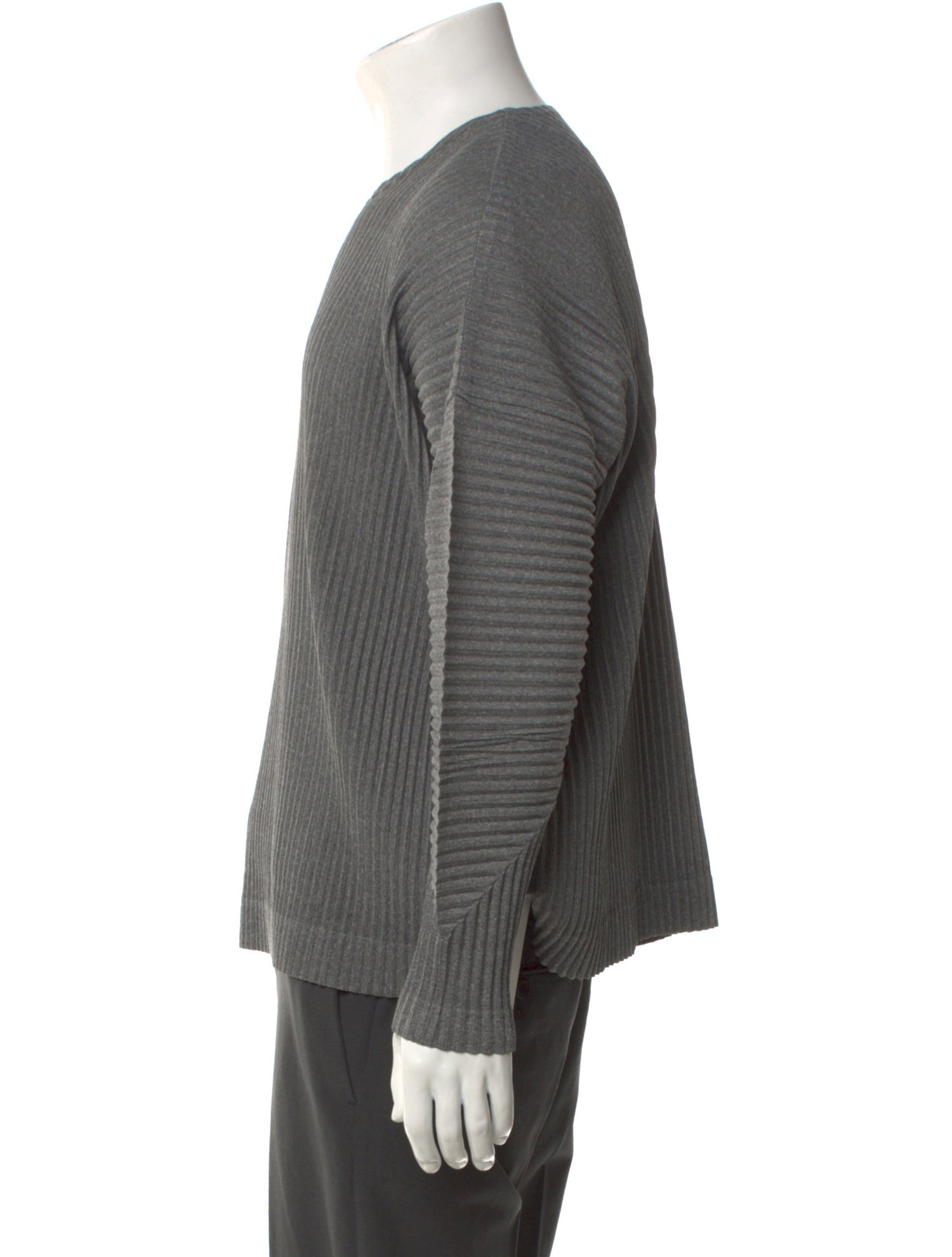 Issey Miyake Crew Neck Long Sleeve T-Shirt