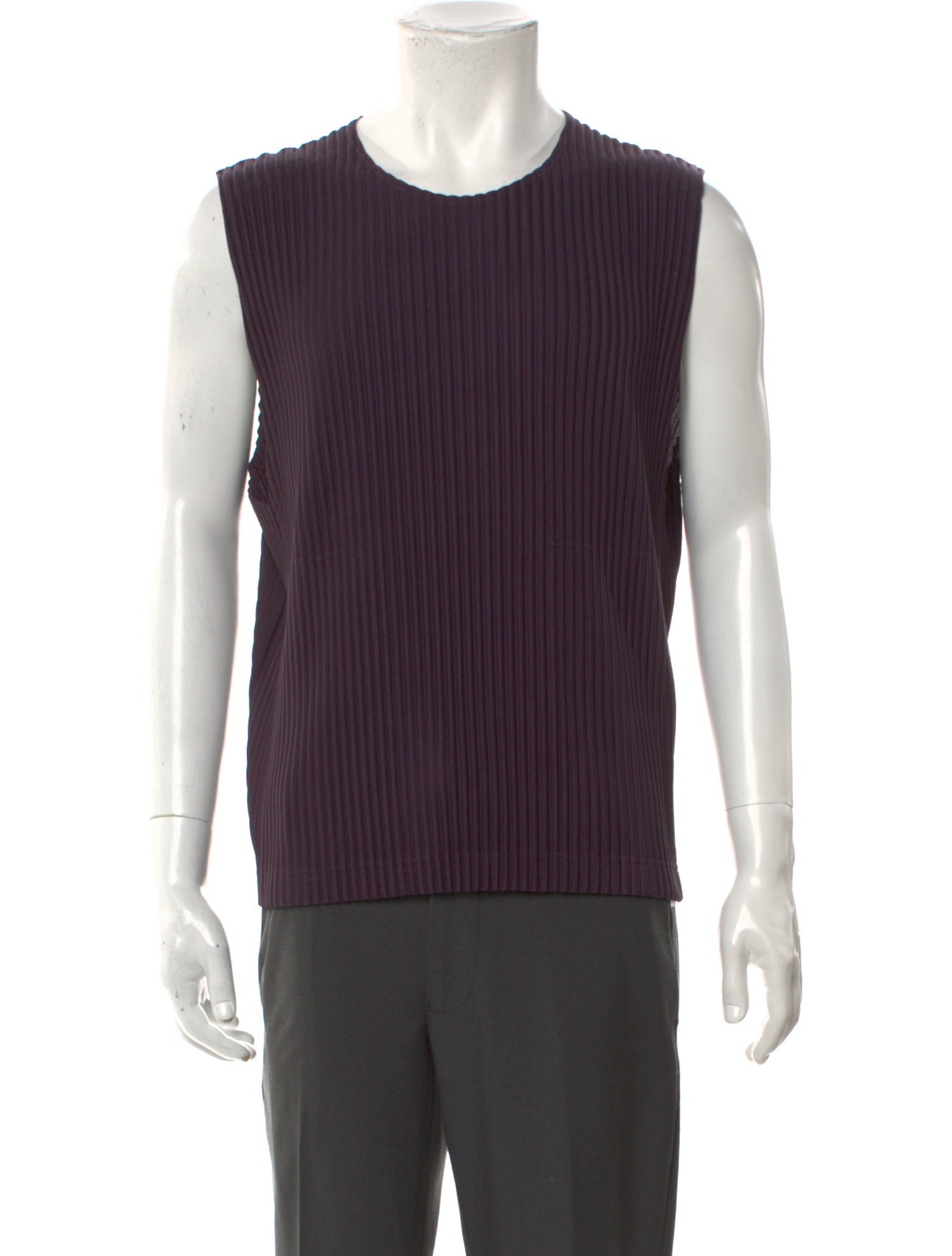 Issey Miyake Crew Neck Sleeveless T-Shirt