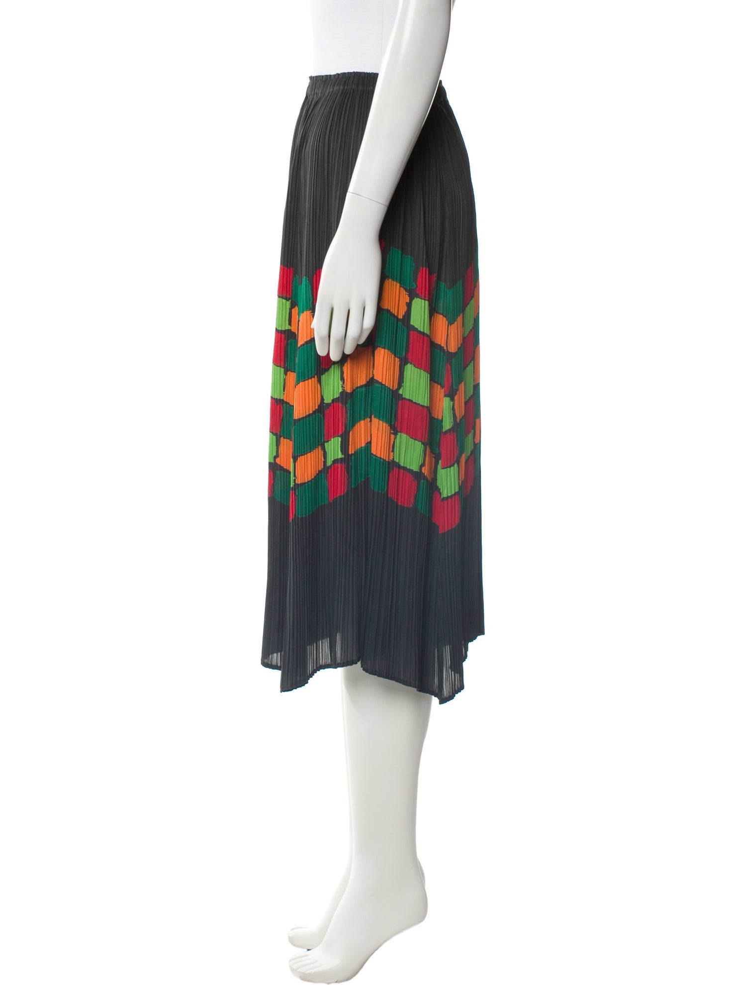 Issey Miyake Printed Midi Length Skirt