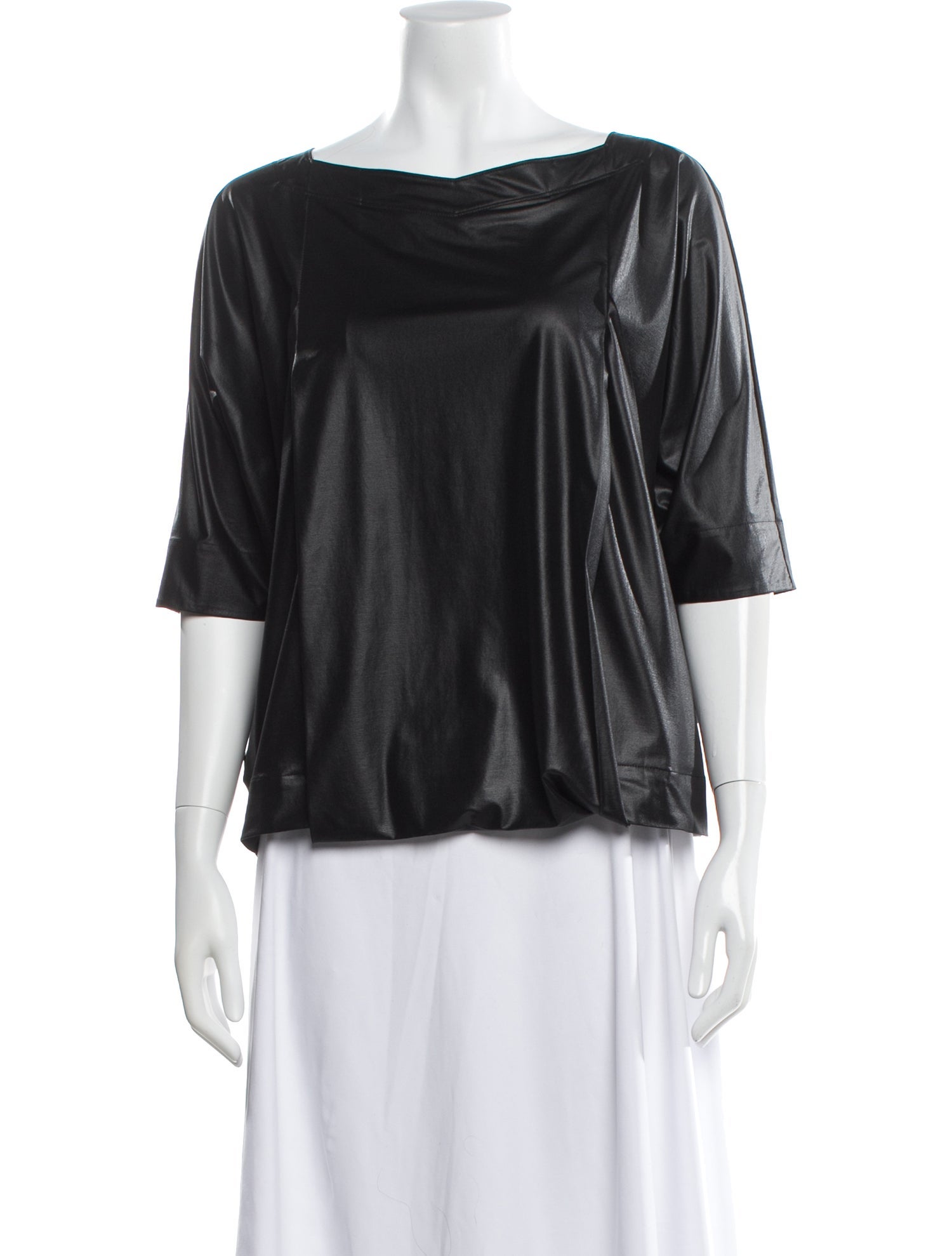 Issey Miyake Bateau Neckline Three-Quarter Sleeve Top