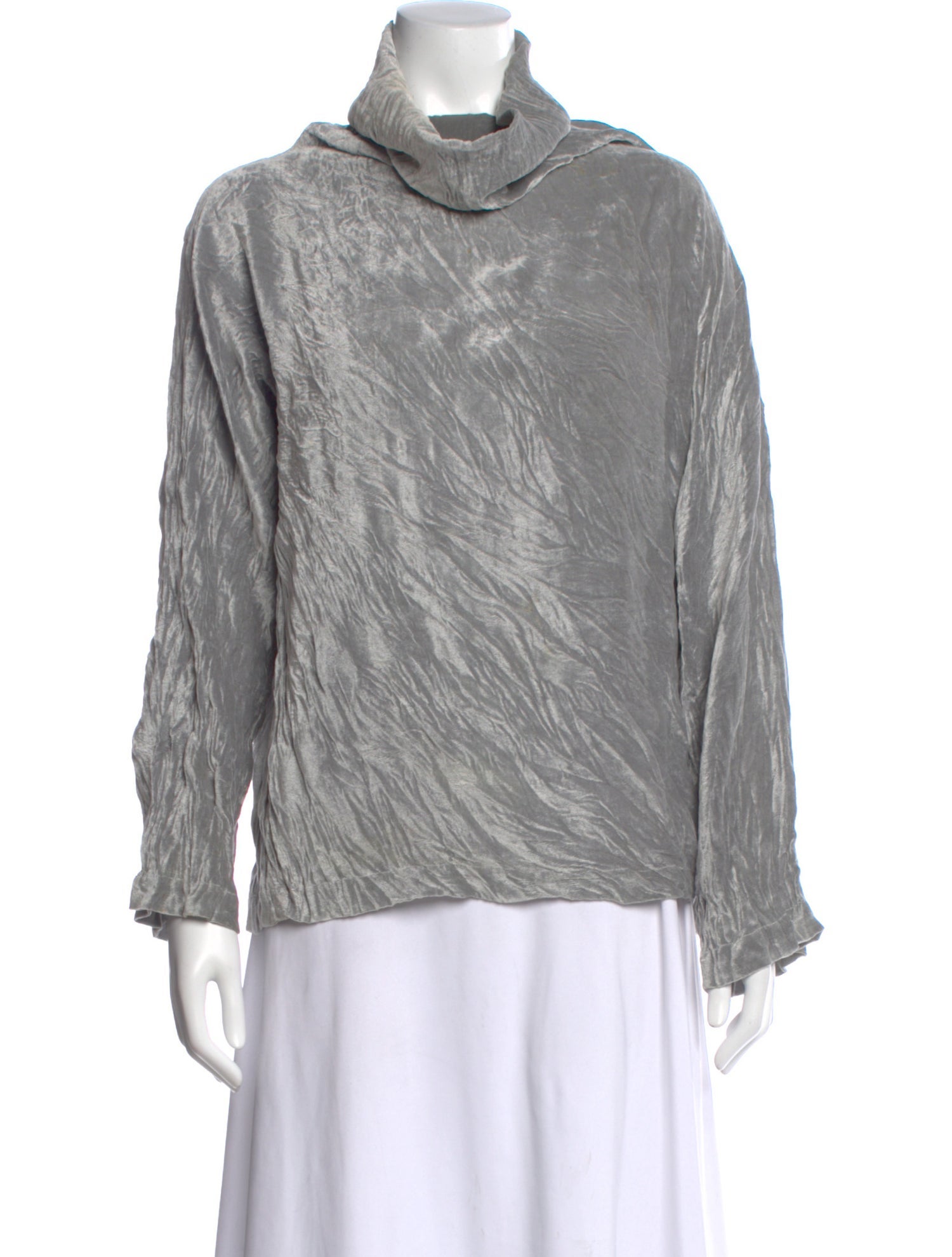 Issey Miyake Velvet Turtleneck Top