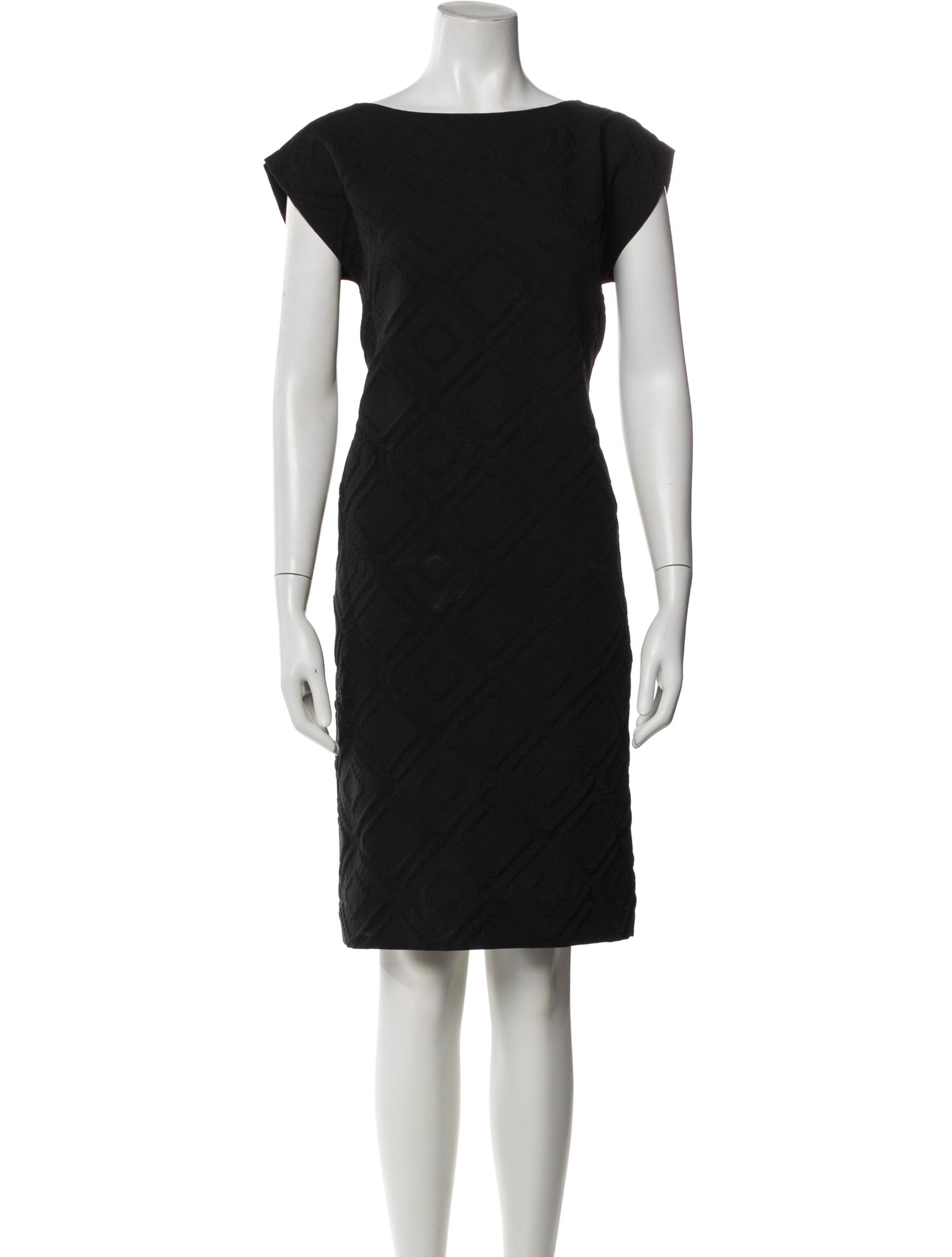 Issey Miyake Bateau Neckline Knee-Length Dress