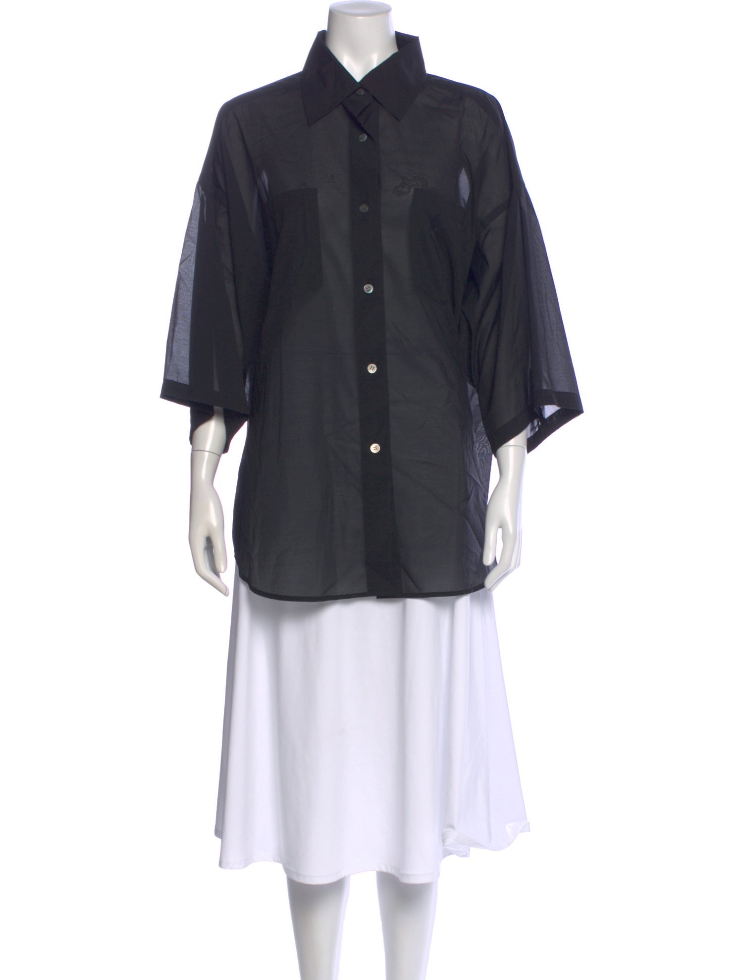 Issey Miyake Three-Quarter Sleeve Blouse