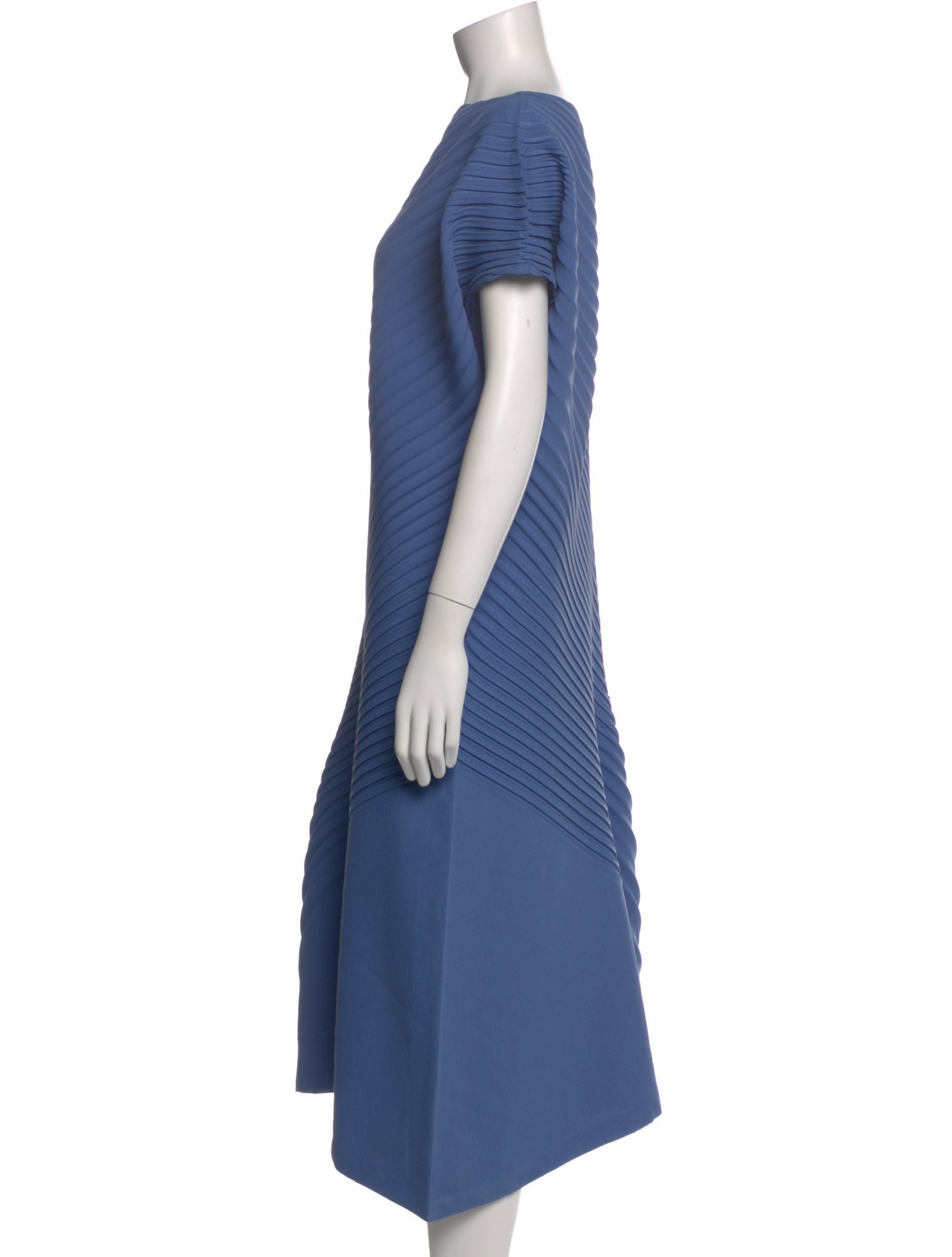 Issey Miyake Bateau Neckline Midi Length Dress