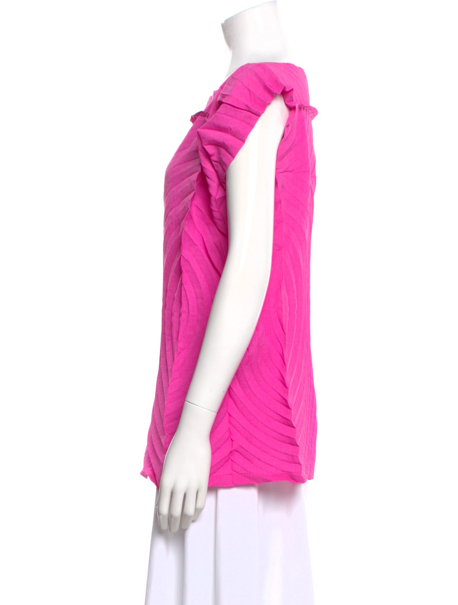 Issey Miyake Bateau Neckline Short Sleeve Top