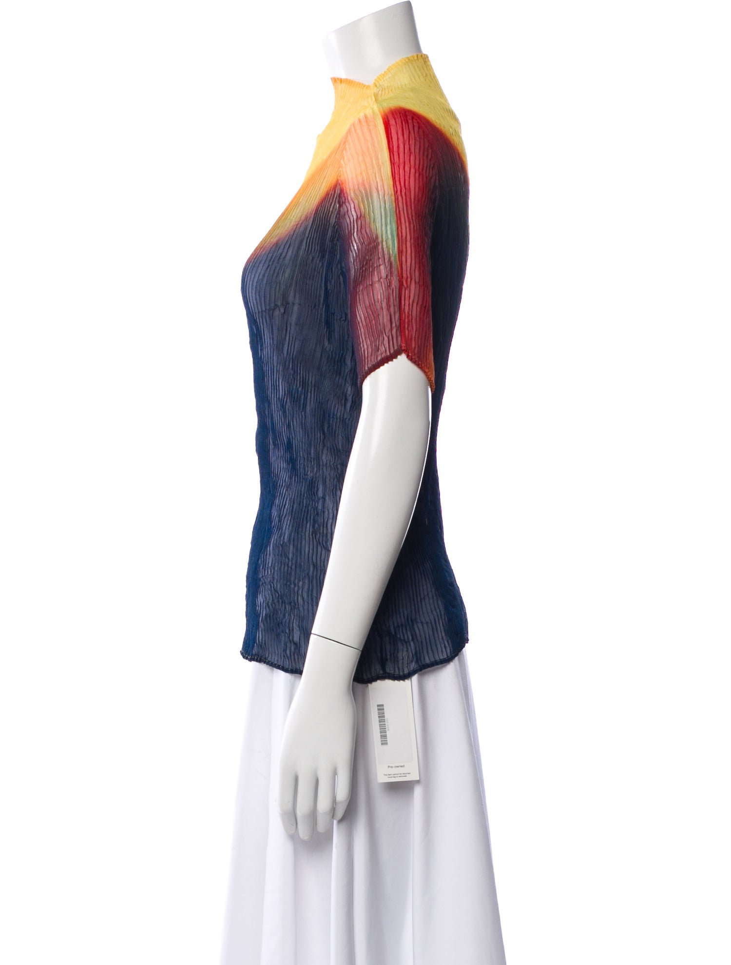 Issey Miyake Tie-Dye Print Short Sleeve Top