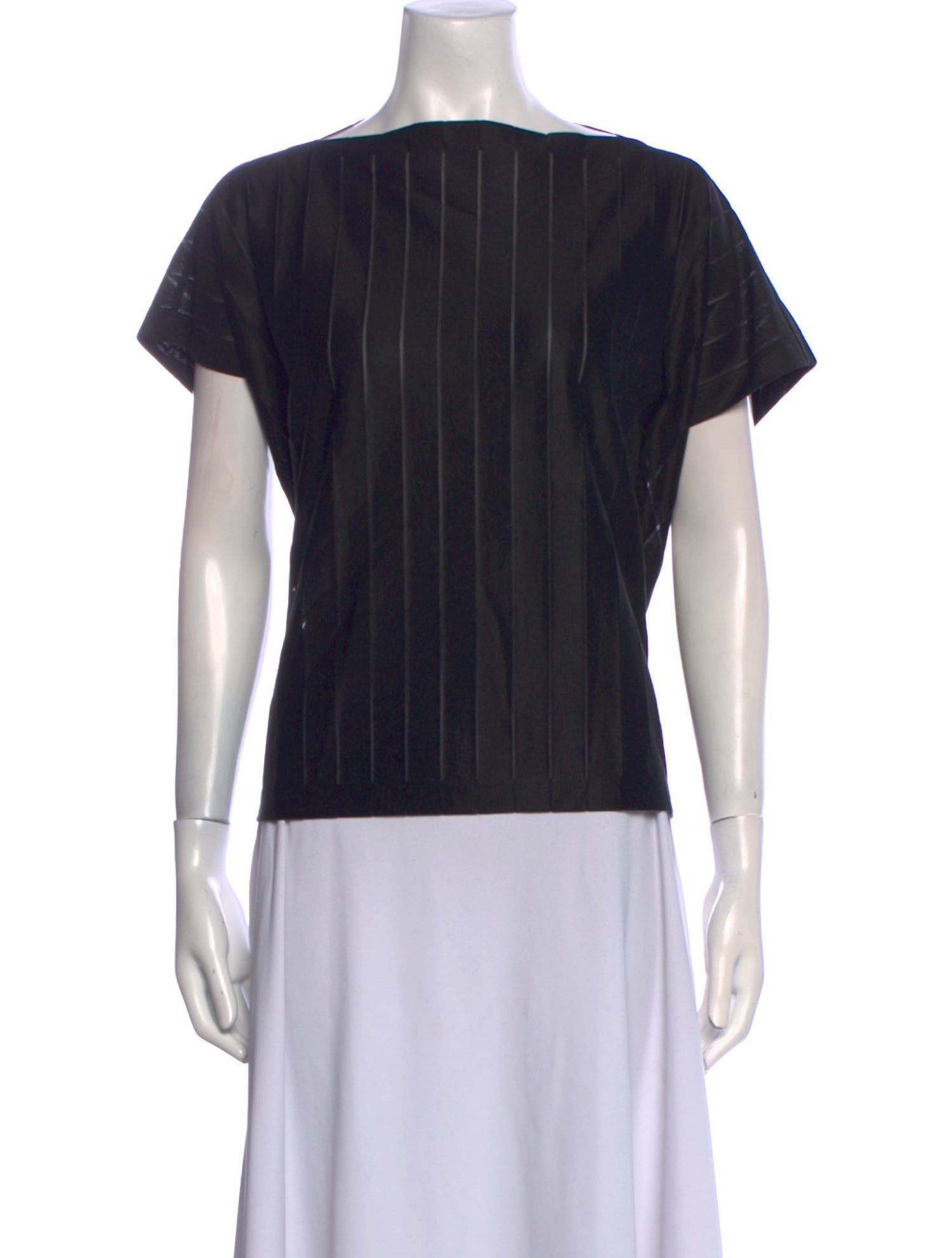 Issey Miyake Bateau Neckline Short Sleeve Top