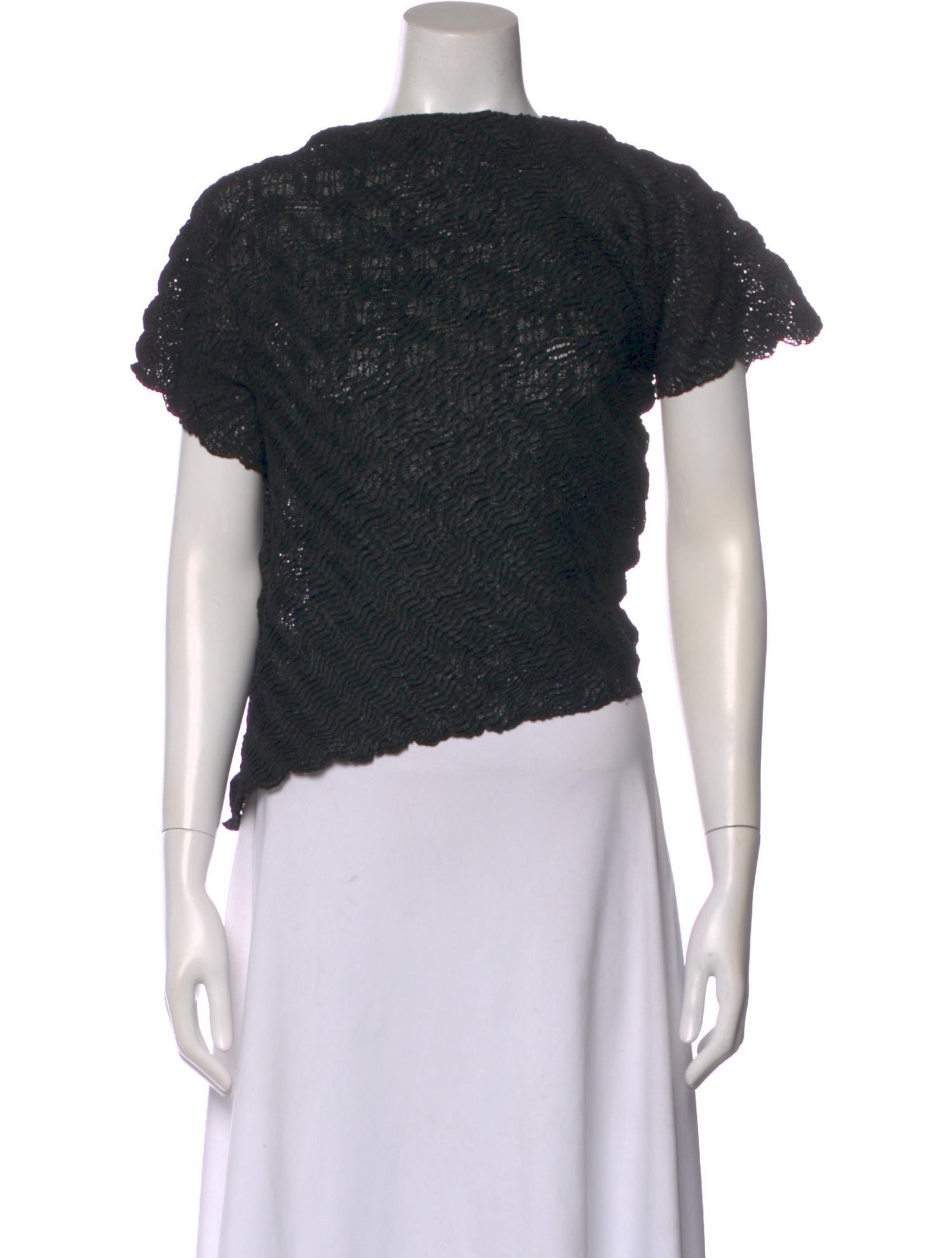 Issey Miyake Crew Neck Short Sleeve Top