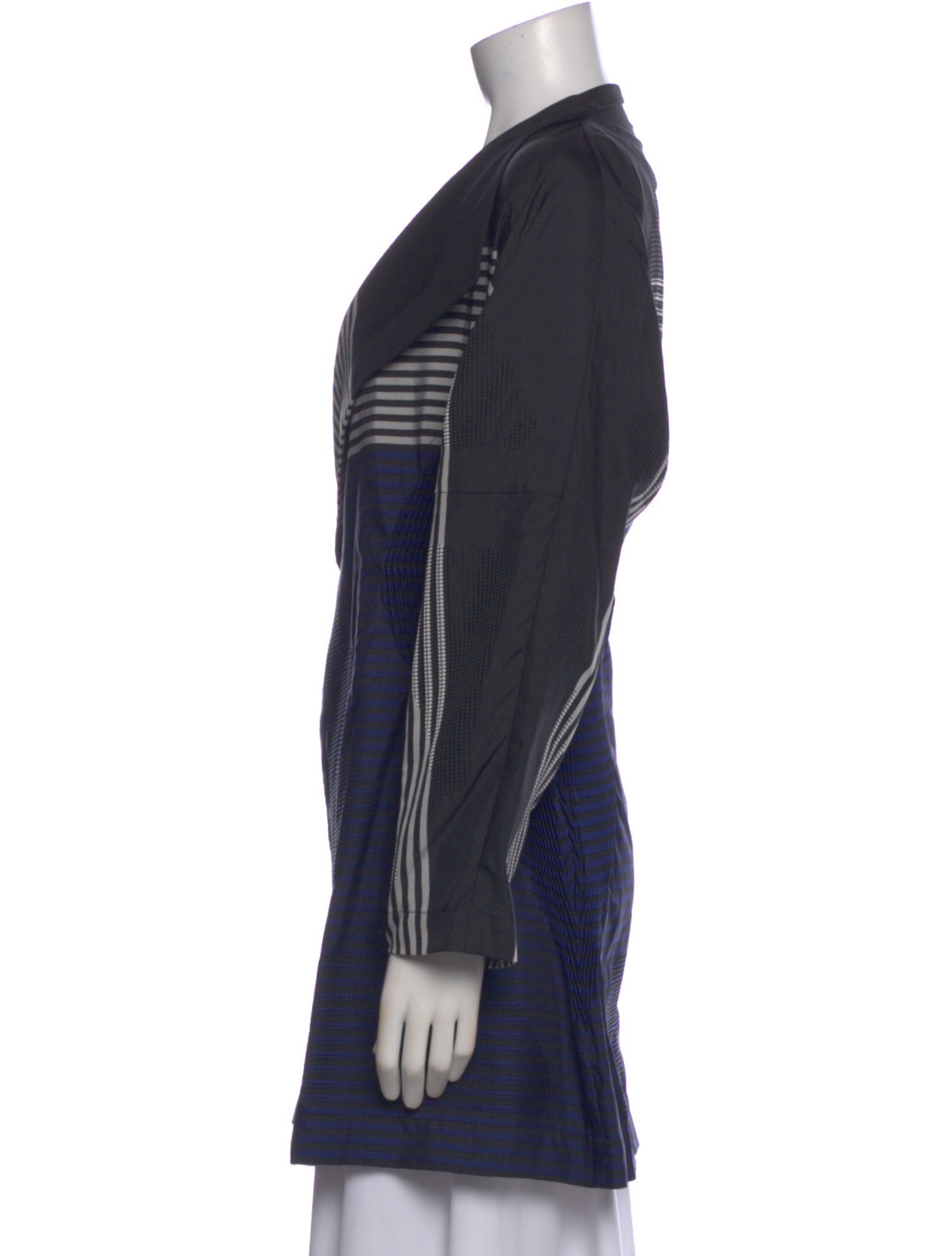 Issey Miyake Striped V-Neck Top
