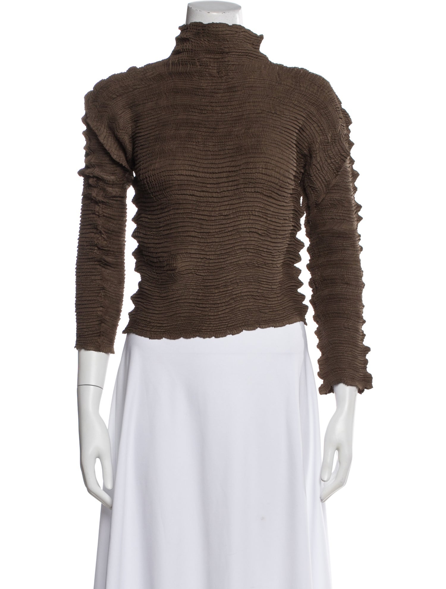 Issey Miyake Turtleneck Long Sleeve Top